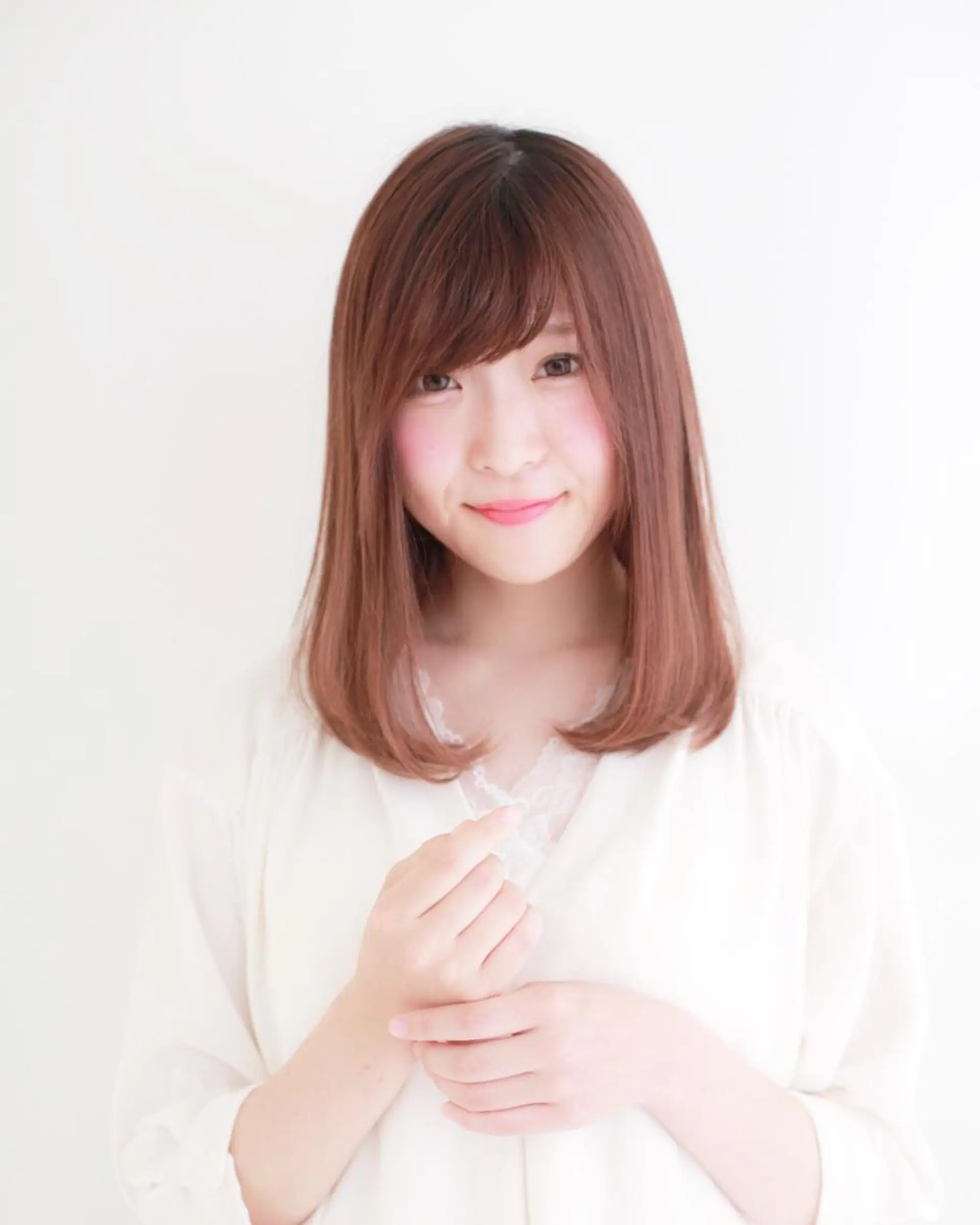 セミロング ヘアカラー トリートメント 髪質改善\酸熱TR カット【店長】のヘアスタイル