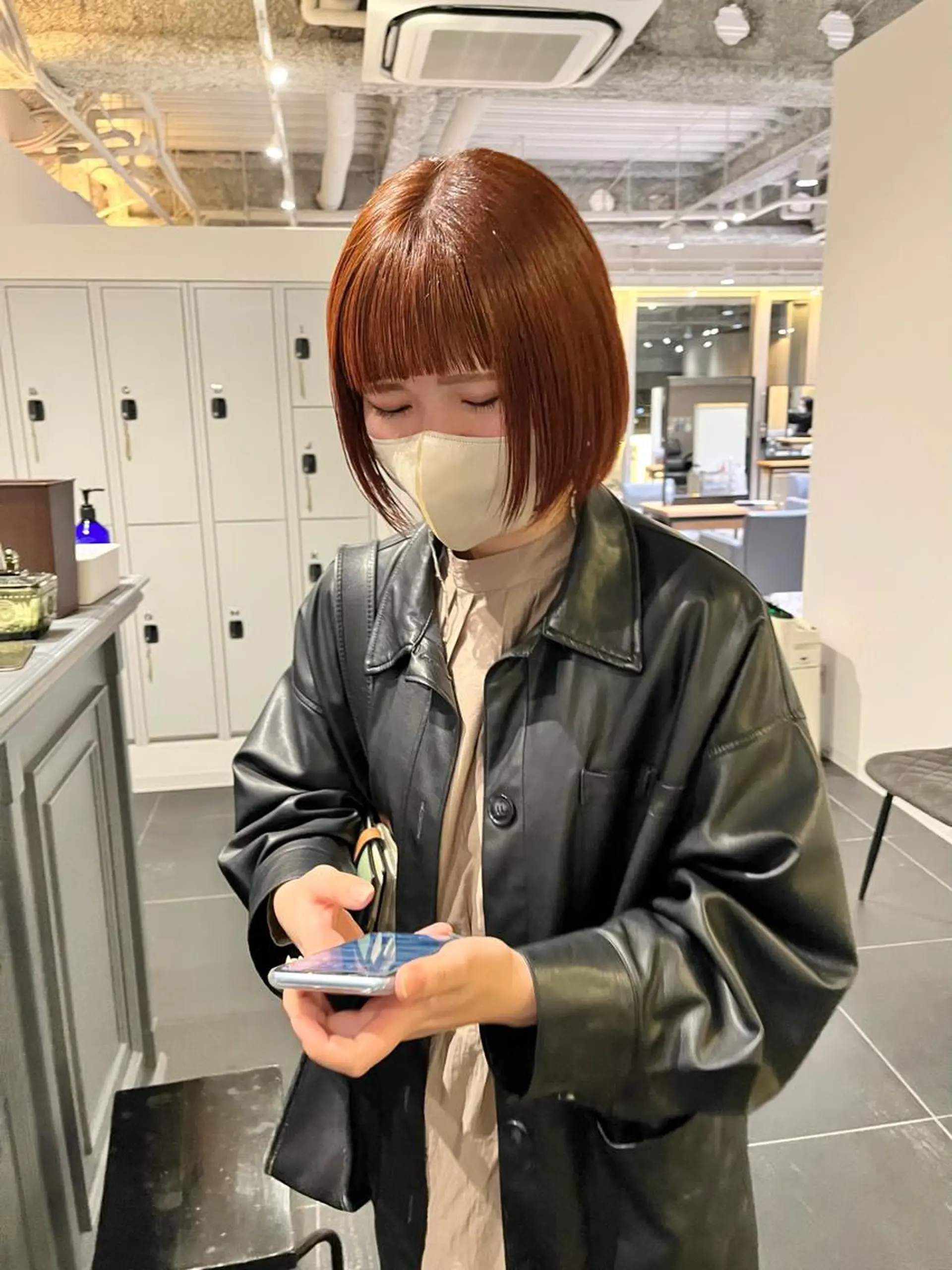 ショート カラー ブラウンカラー オレンジ オレンジブラウン ボブ オン眉 カット ヘアカラー ショート/パーマ/ カラー/FUKOのヘアスタイル