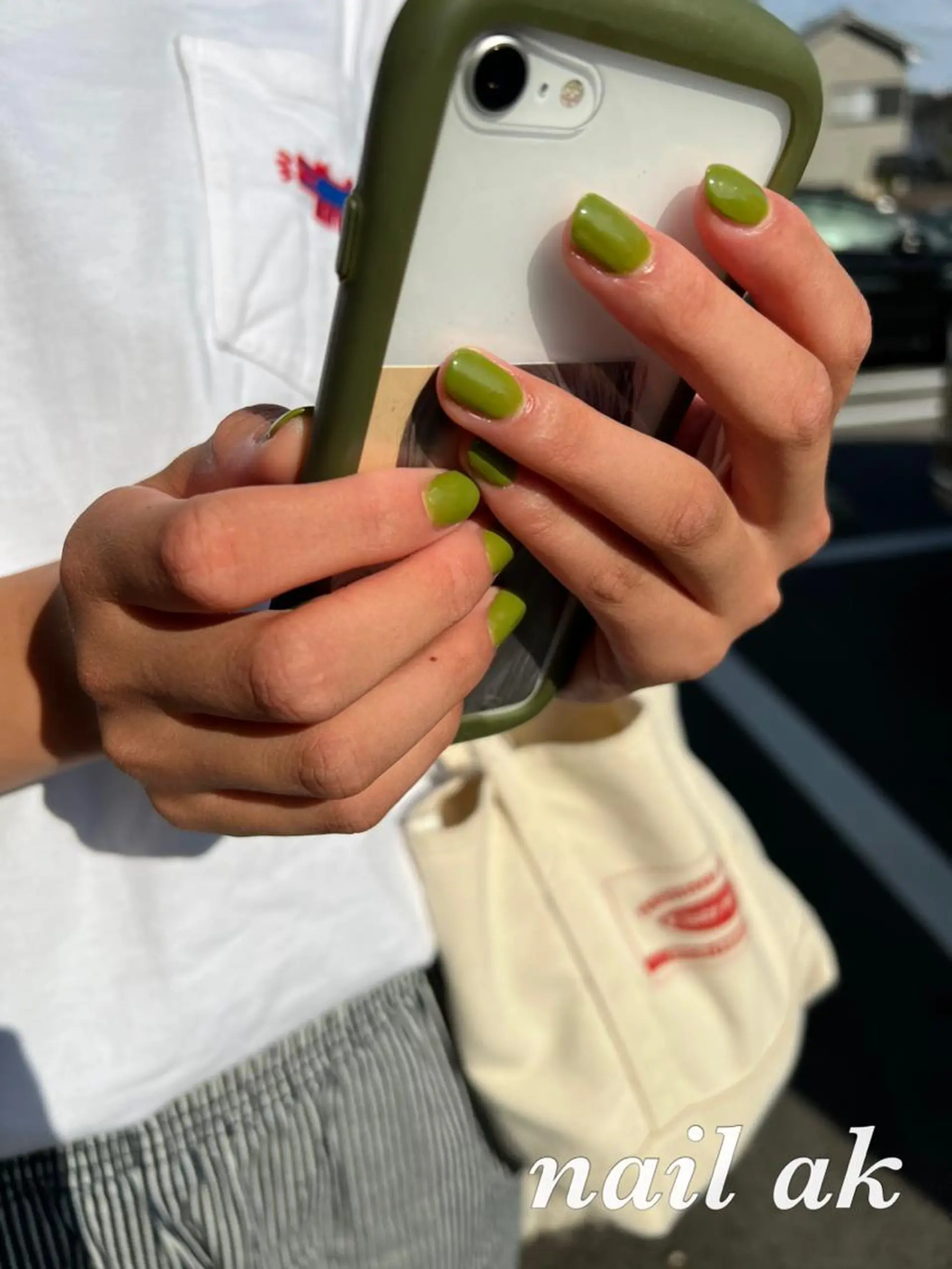 ネイル グリーン ハンドネイル ak nail .のネイルデザイン