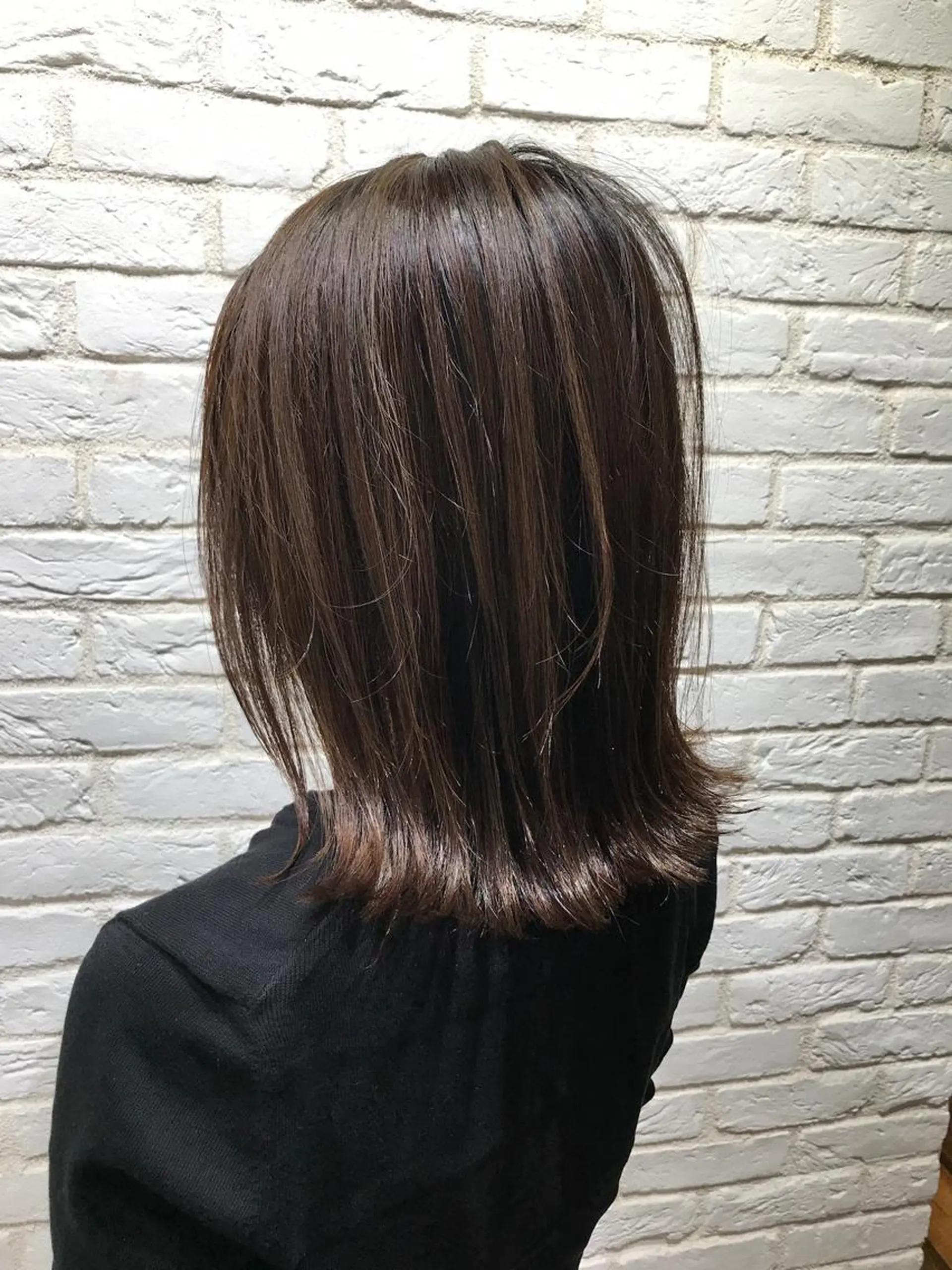 ミディアム カラー 透明感カラー ハイライトカラー ハイライト UMEDA FIGAROのヘアスタイル