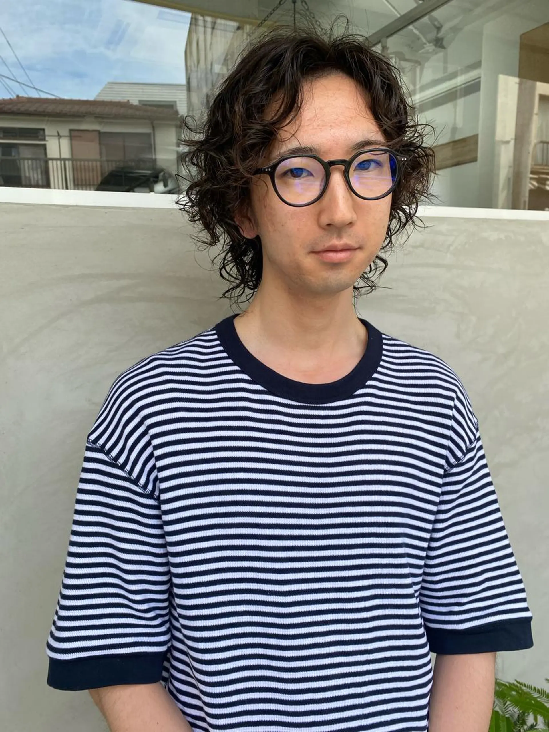 ミディアム パーマ メンズ ミディアムパーマ メンズパーマ メンズウルフカット ウルフカット 森貴裕/ベージュ/ パーマ/オリーブのヘアスタイル