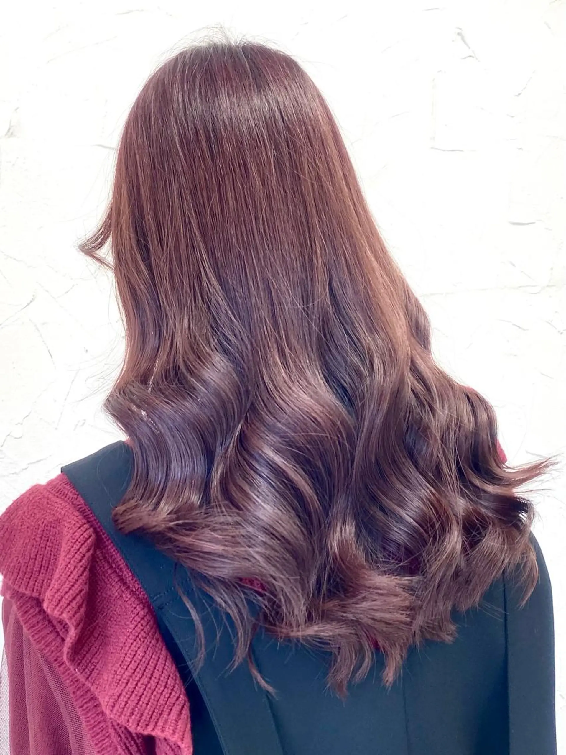 セミロング カラー バレイヤージュ ミストバング ベージュカラー 黒髪 ブリーチ 脱！黒髪 ダブルカラー【上野】のヘアスタイル