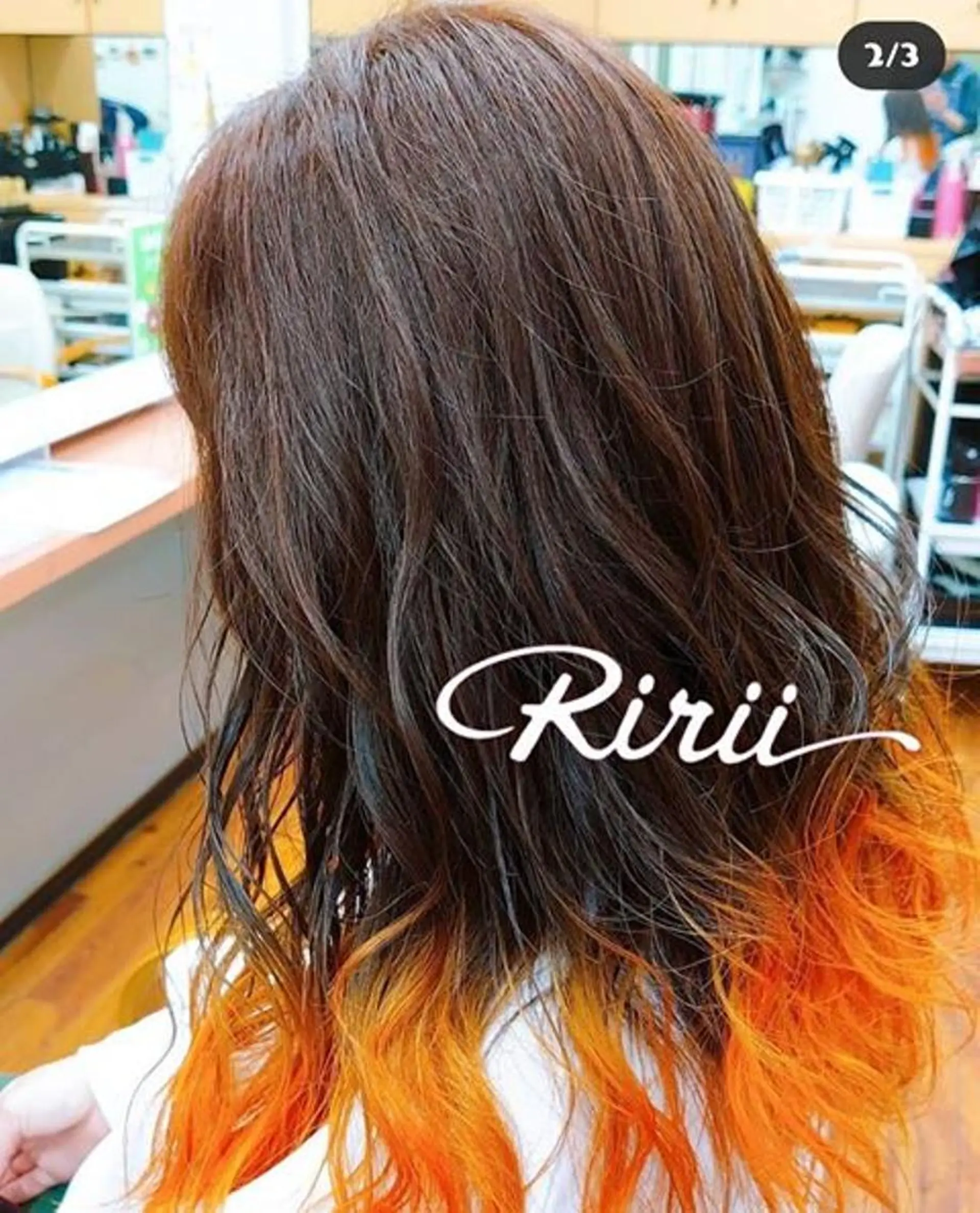 ロング カラー ブリーチ オレンジ 卒業式のヘアスタイル 工藤 和也のヘアスタイル