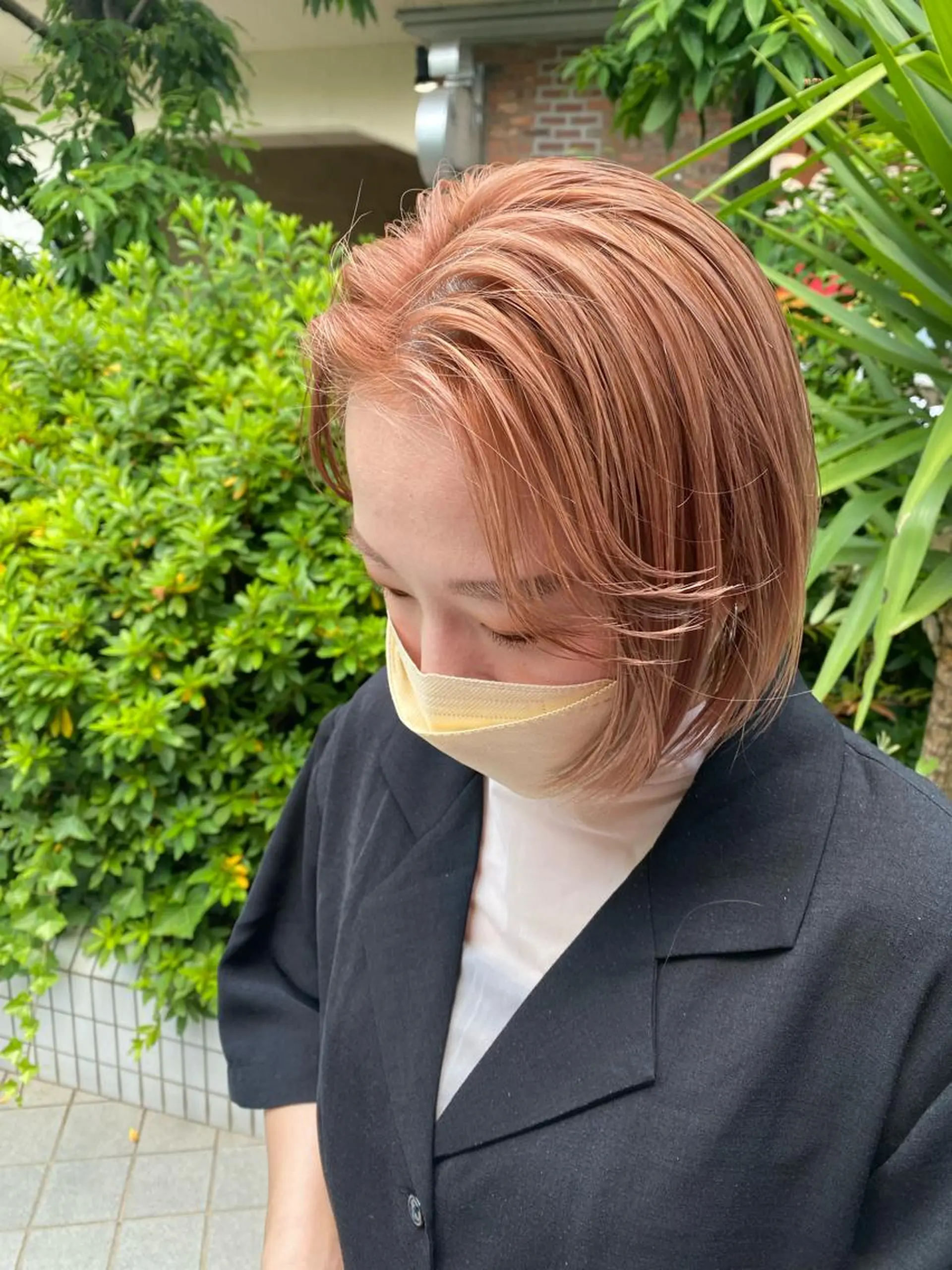 ショート ヘアカラー 平野恵/透明感カラー ブリーチ/ボブのヘアスタイル