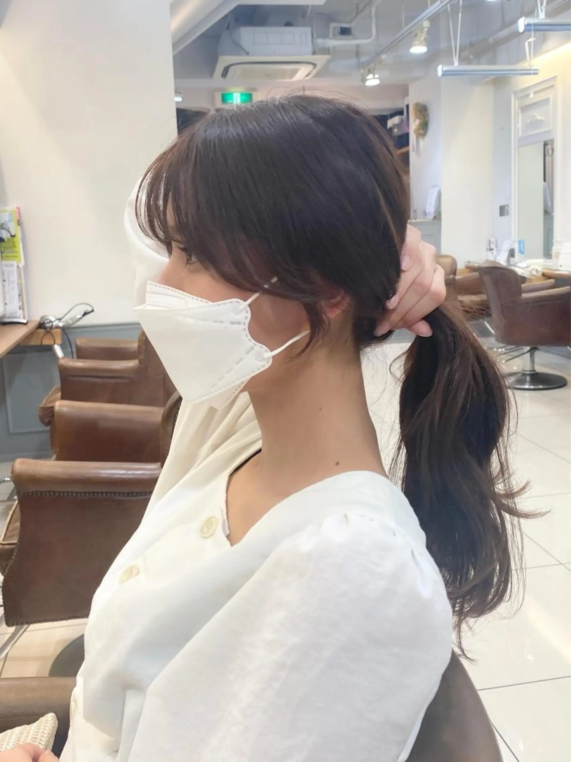 ロング カラー くびれヘア エギョモリ 顔まわりレイヤー 顔周りカット 韓国風ヘア 横浜/レイヤーカット /韓国ヘア/佐藤記正のヘアスタイル