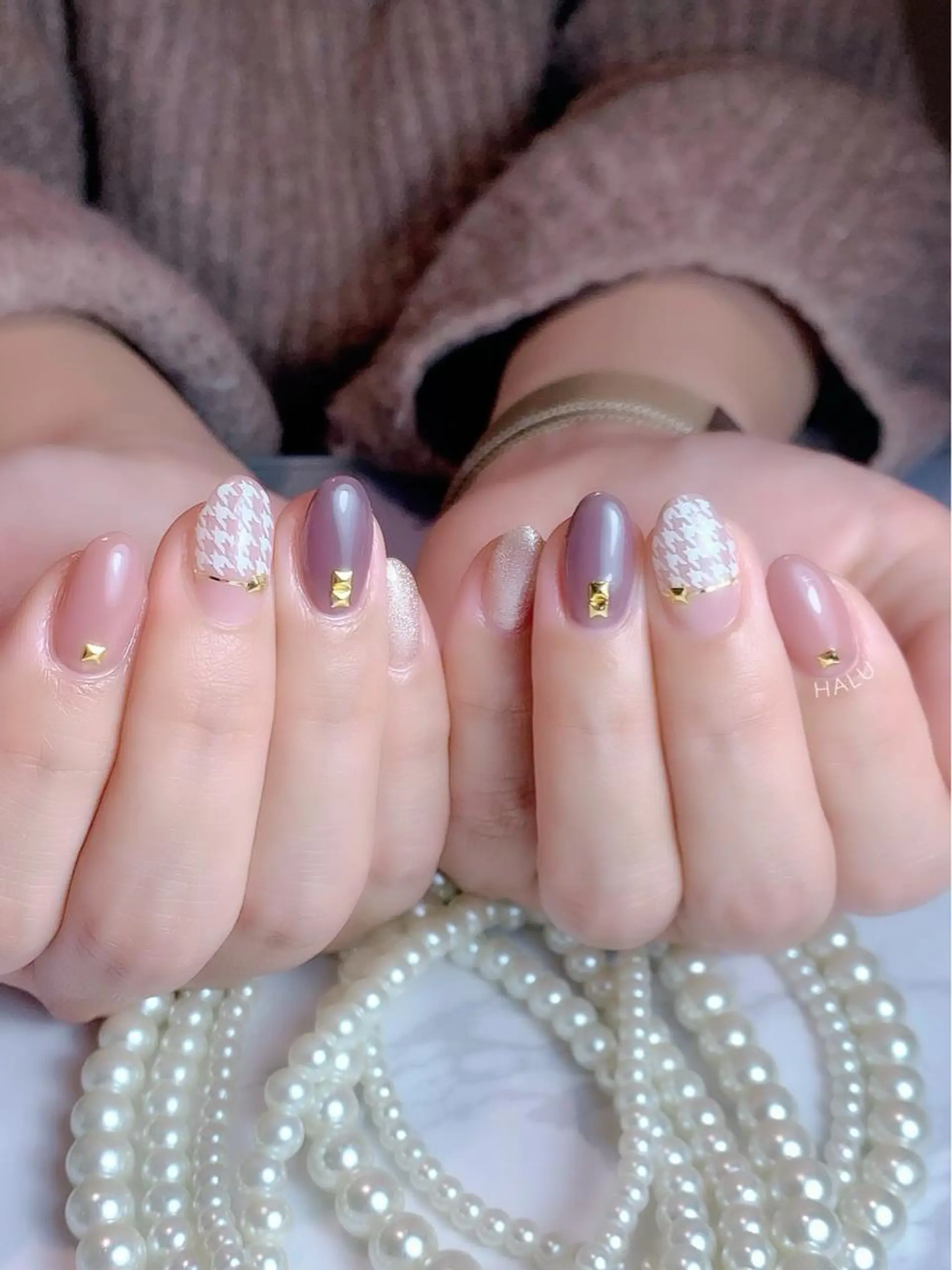 ネイル ブラウン HALU ハルのネイルデザイン