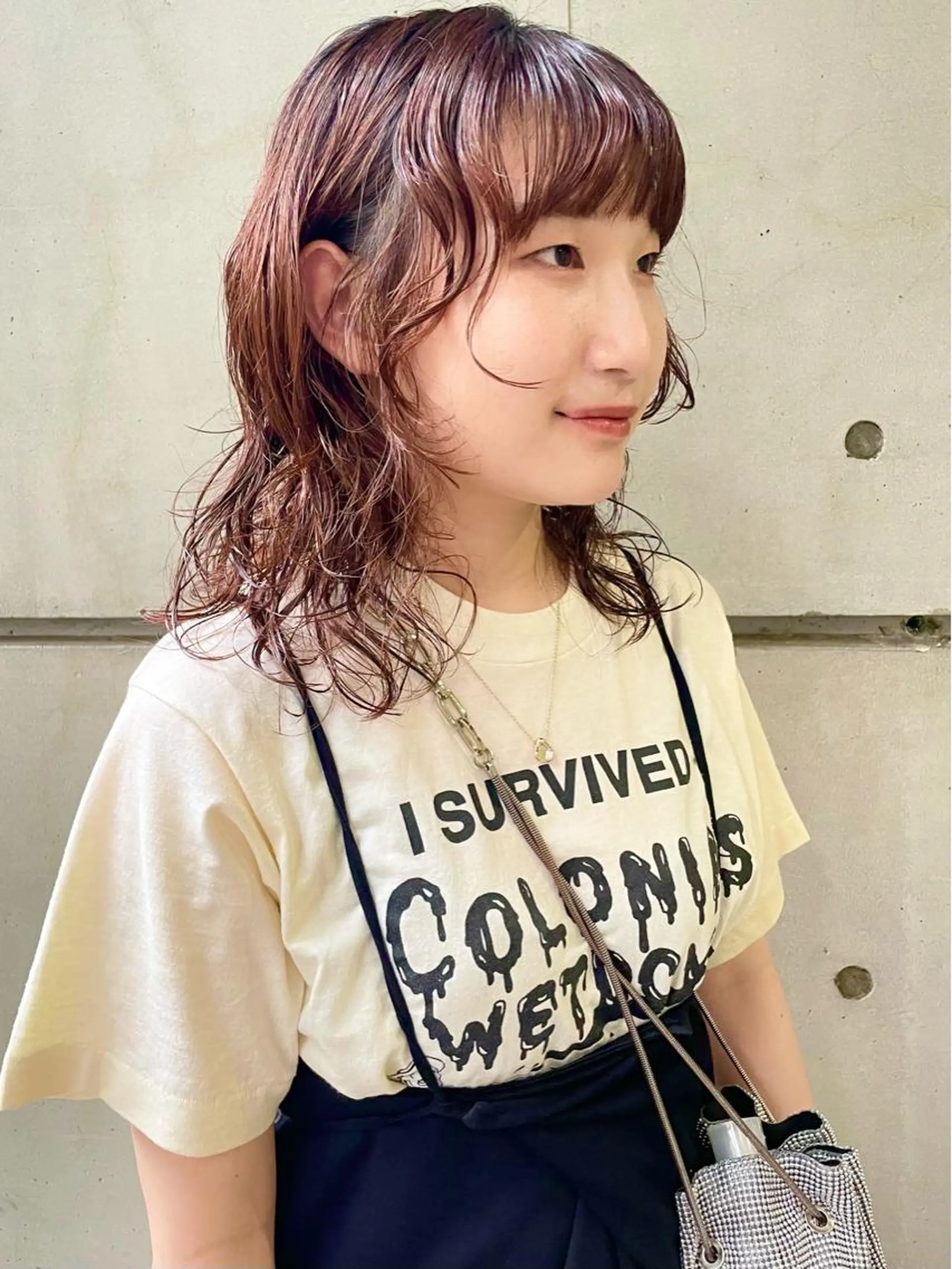 ミディアム パーマ 大角  実希のヘアスタイル
