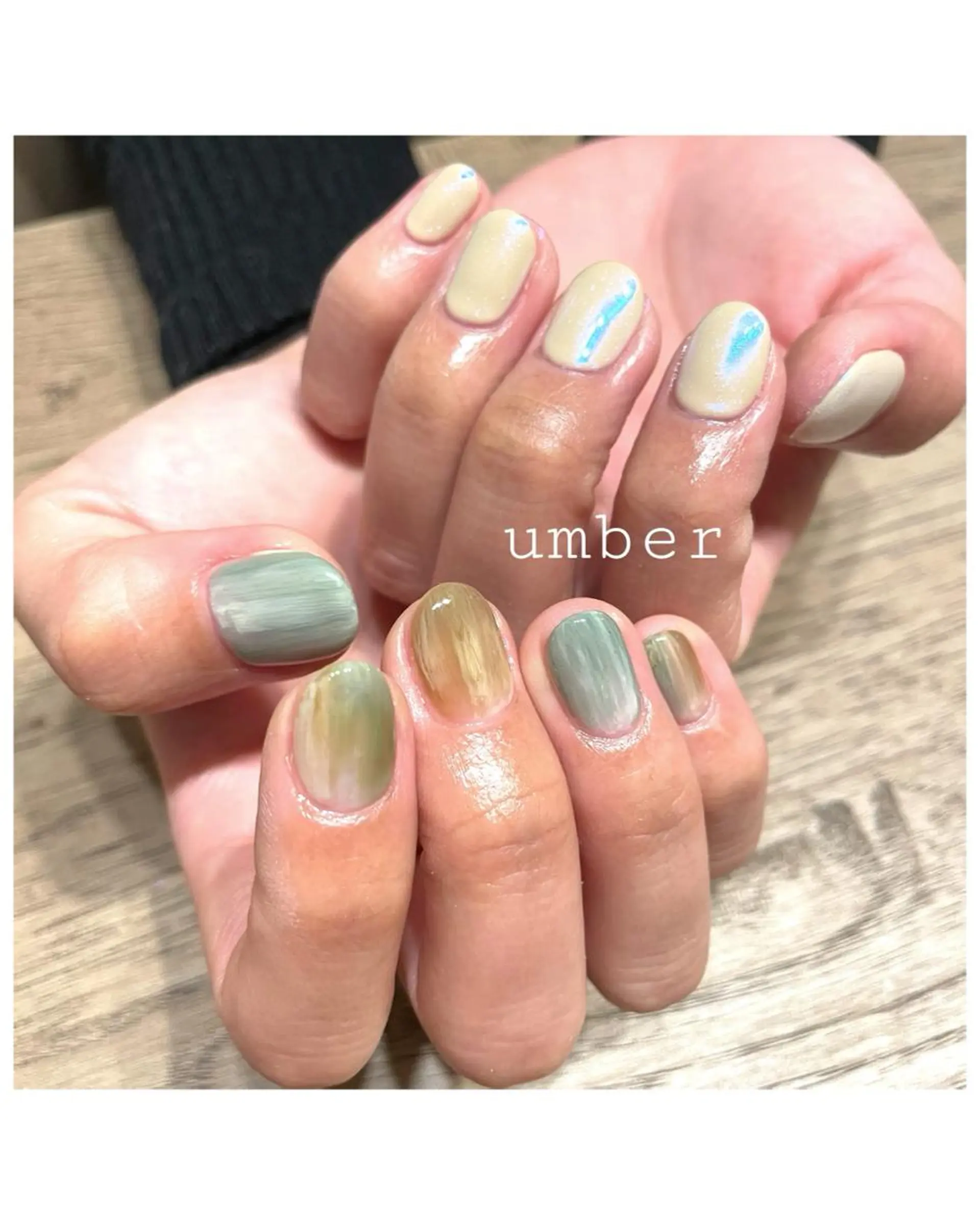 ネイル クリアネイル フラッシュネイル フットネイル フレンチネイル マグネットネイル ハンドネイル umber 三茶1分のネイルデザイン