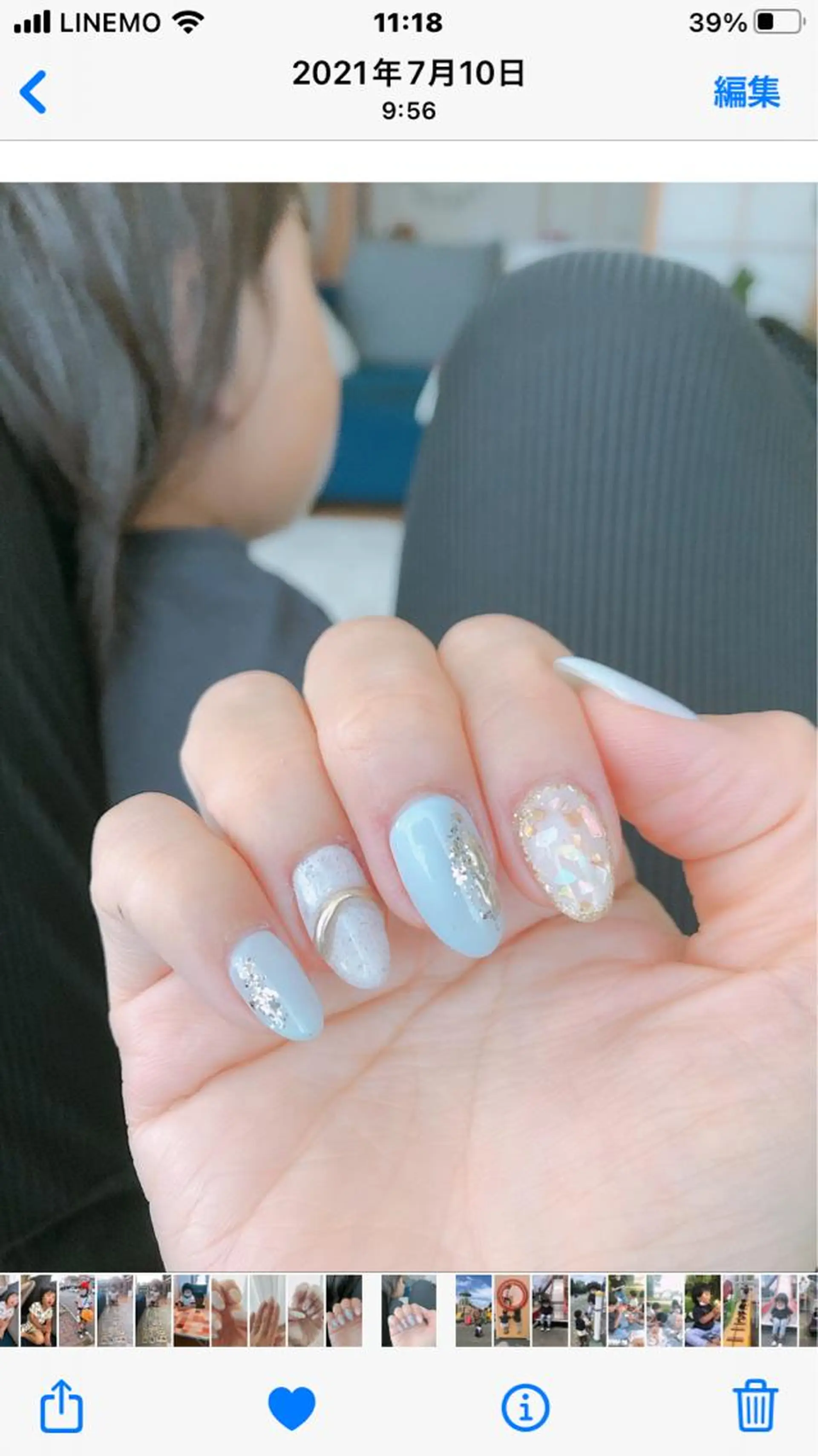 ネイル ブルー 夏ネイル 市川 麻衣子のネイルデザイン