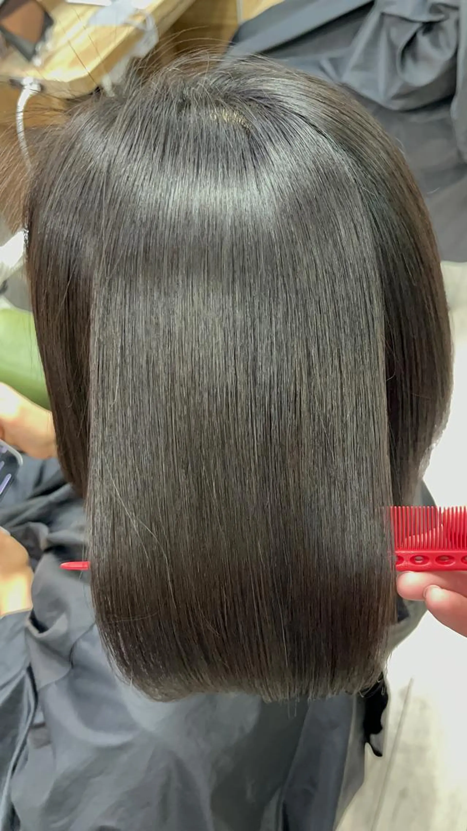 ミディアム ブリーチ縮毛矯正 あすまのヘアスタイル