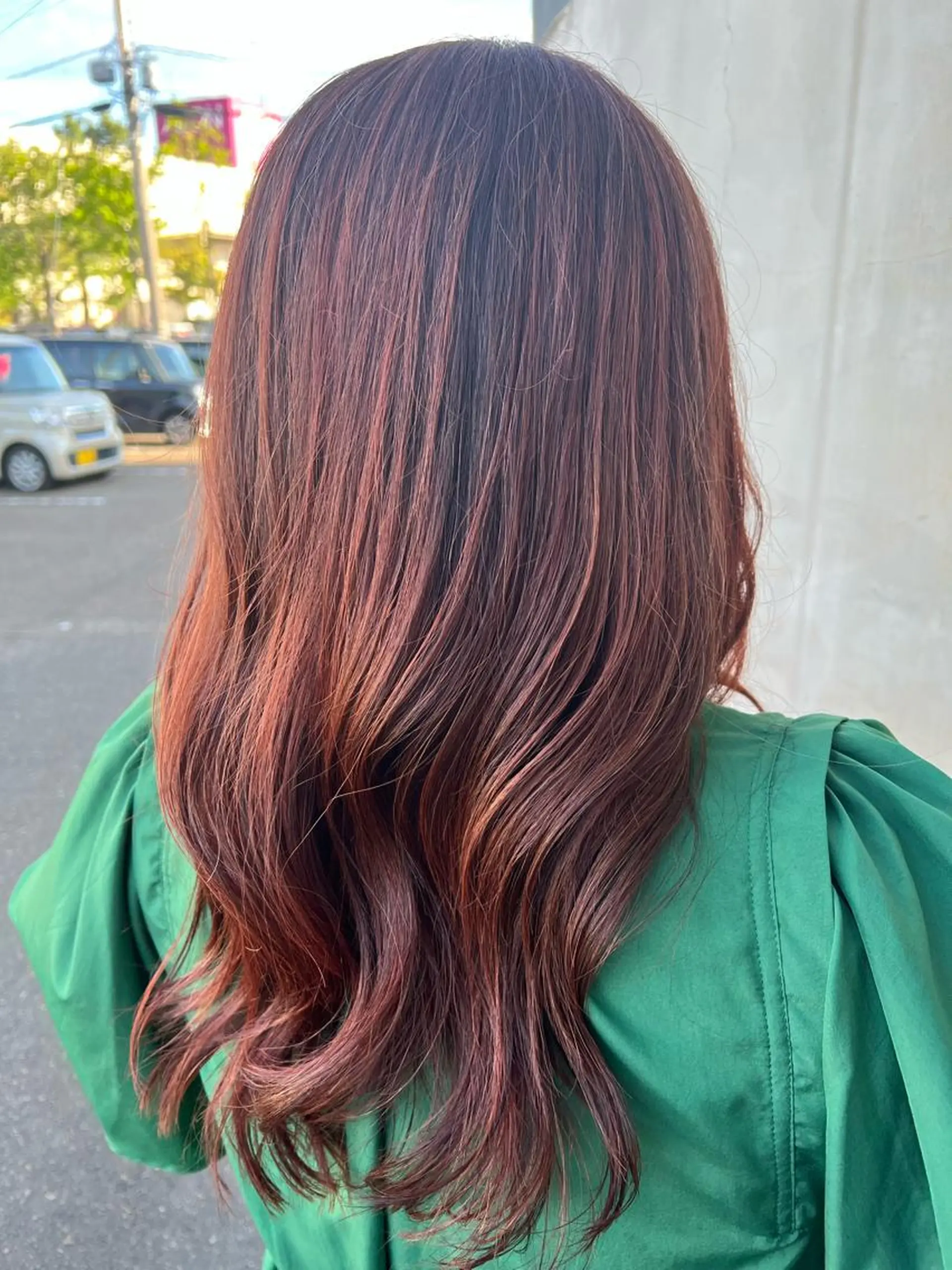 ロング カラー ハイライトカラー レッドカラー ハイライト ロング Rapt.HAIR 中村 知里のヘアスタイル