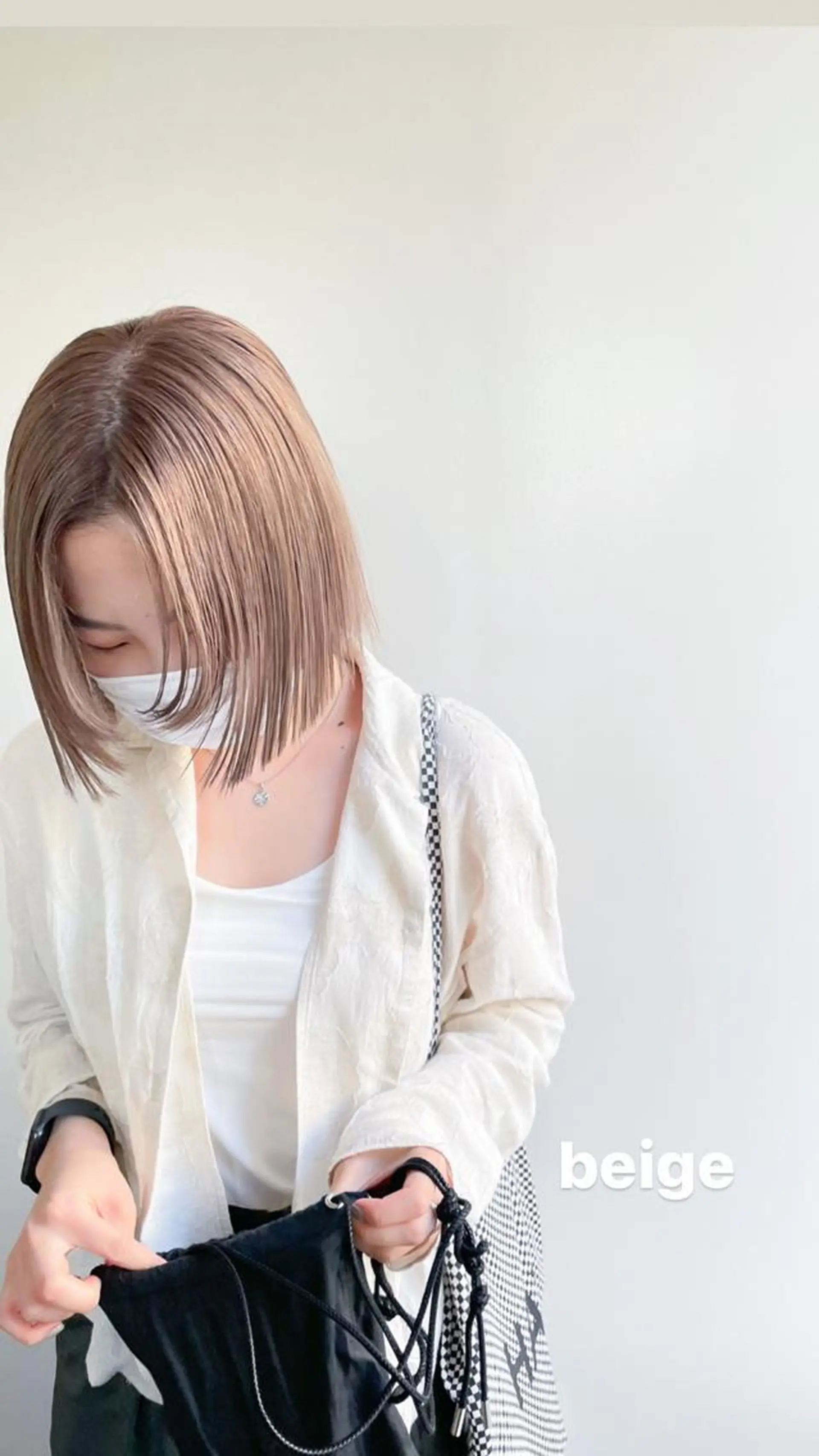 ミディアム カラー ベージュカラー ブリーチ ボブ ヘアカラー Takuma Suzuki中目黒のヘアスタイル