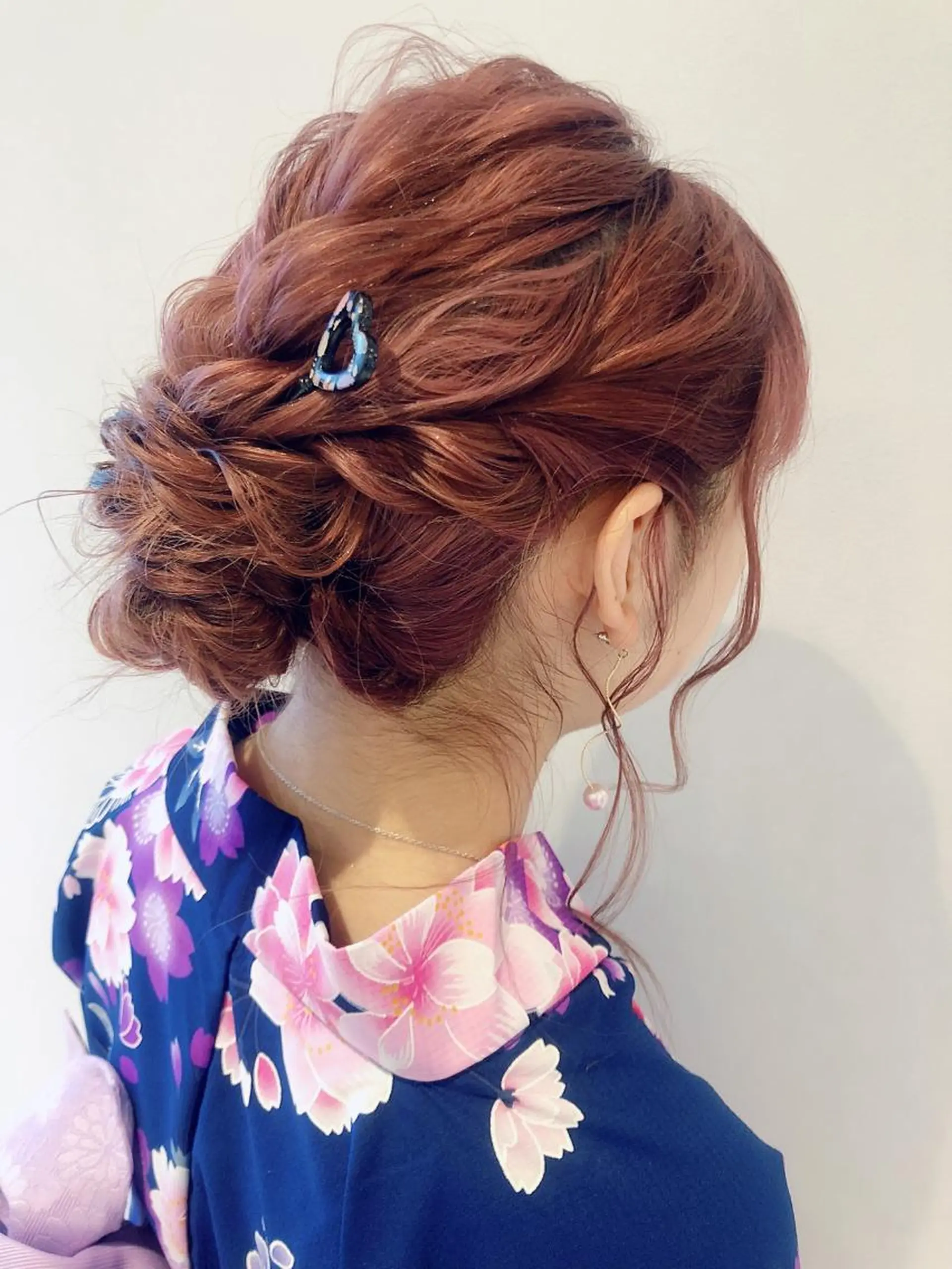 ロング カラー ヘアアレンジ 浴衣 久保田 茜のヘアスタイル