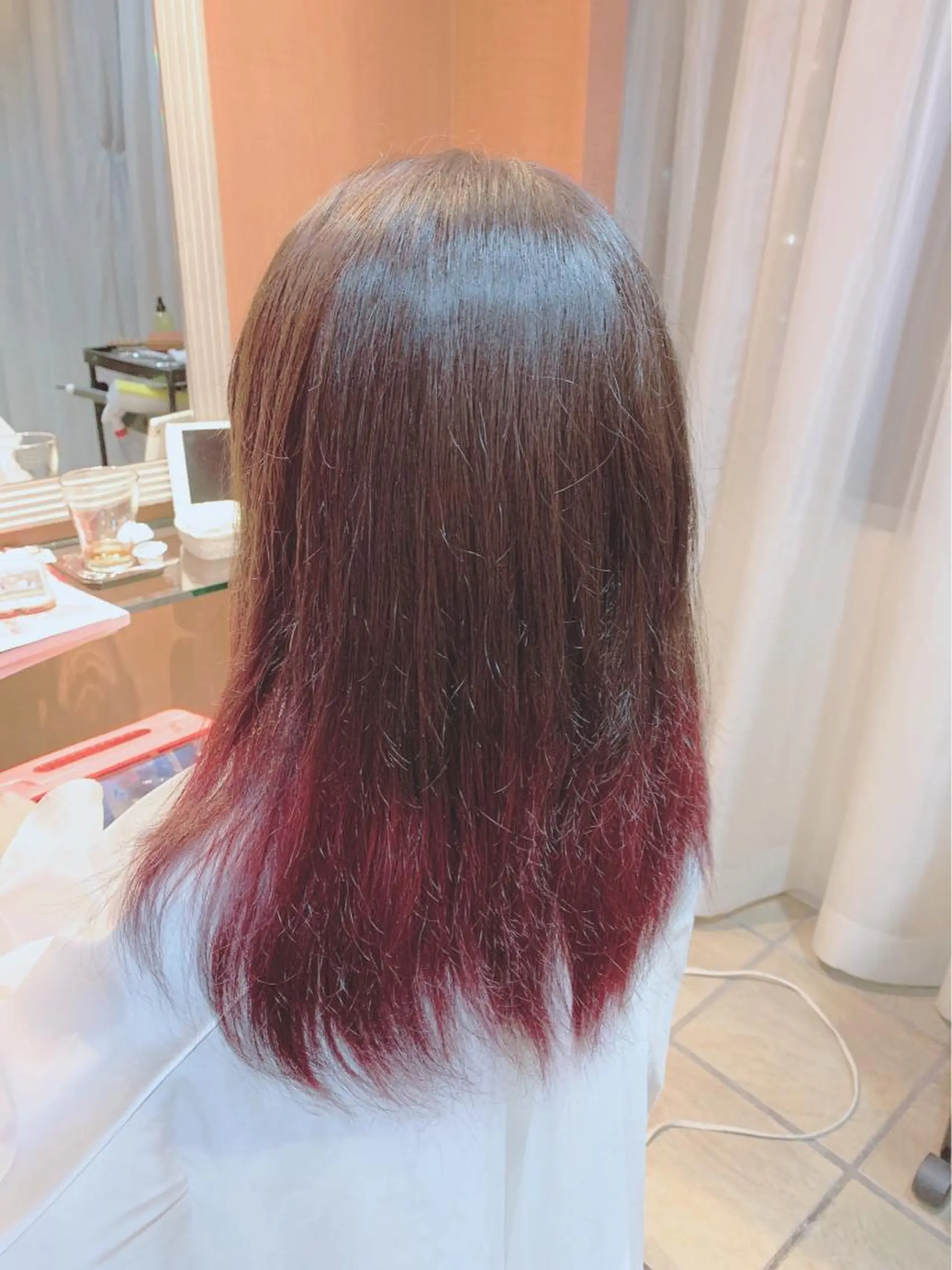 セミロング カラー アッシュ ピンクカラー 武田尚子🌸 自然に仕上がる矯正のヘアスタイル