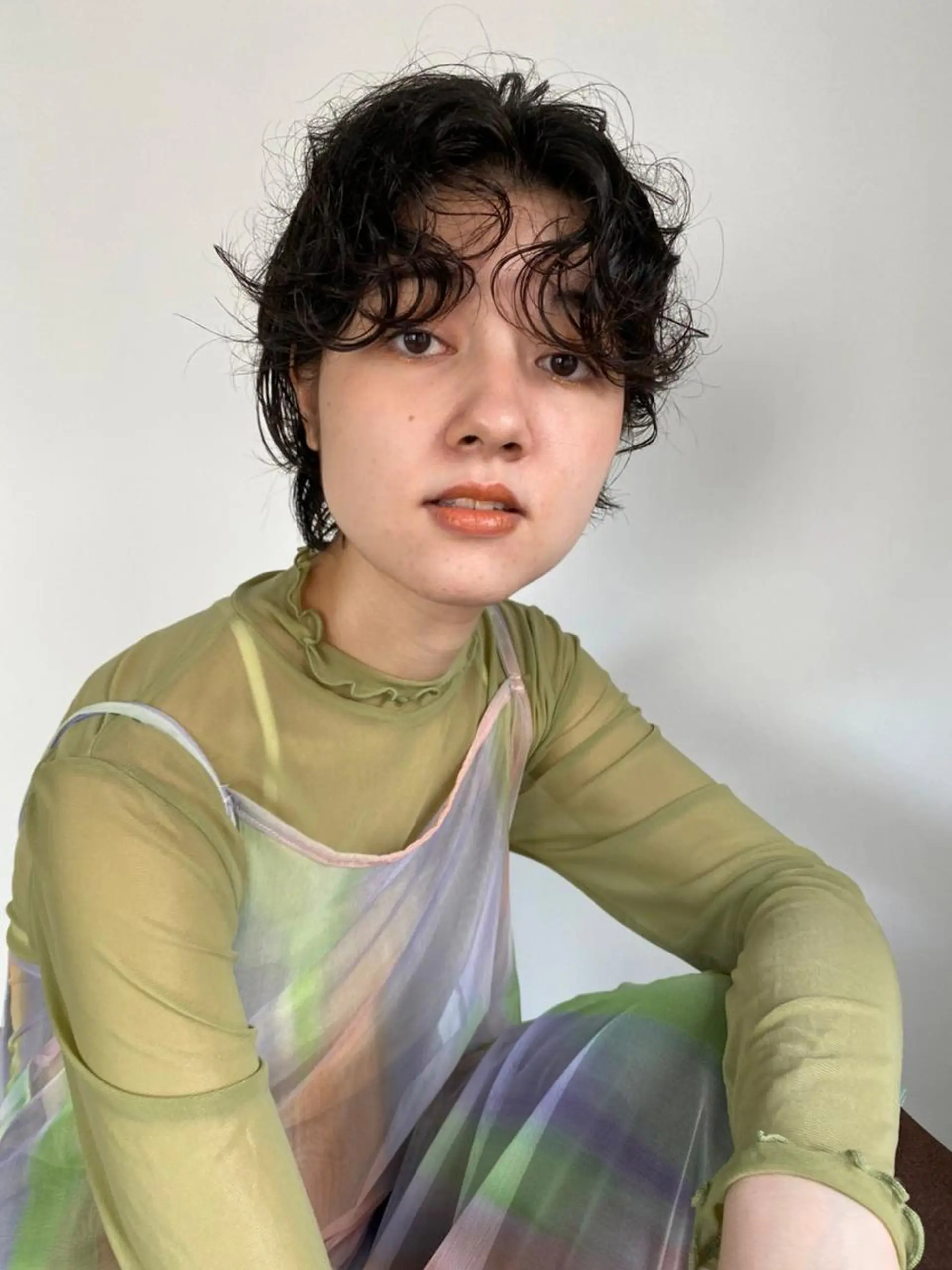 カラー パーマ ショートボブ アディクシーカラー ブリーチ ブロンド ブルーカラー カット ヘアカラー トリートメント CEINE+ officialのヘアスタイル