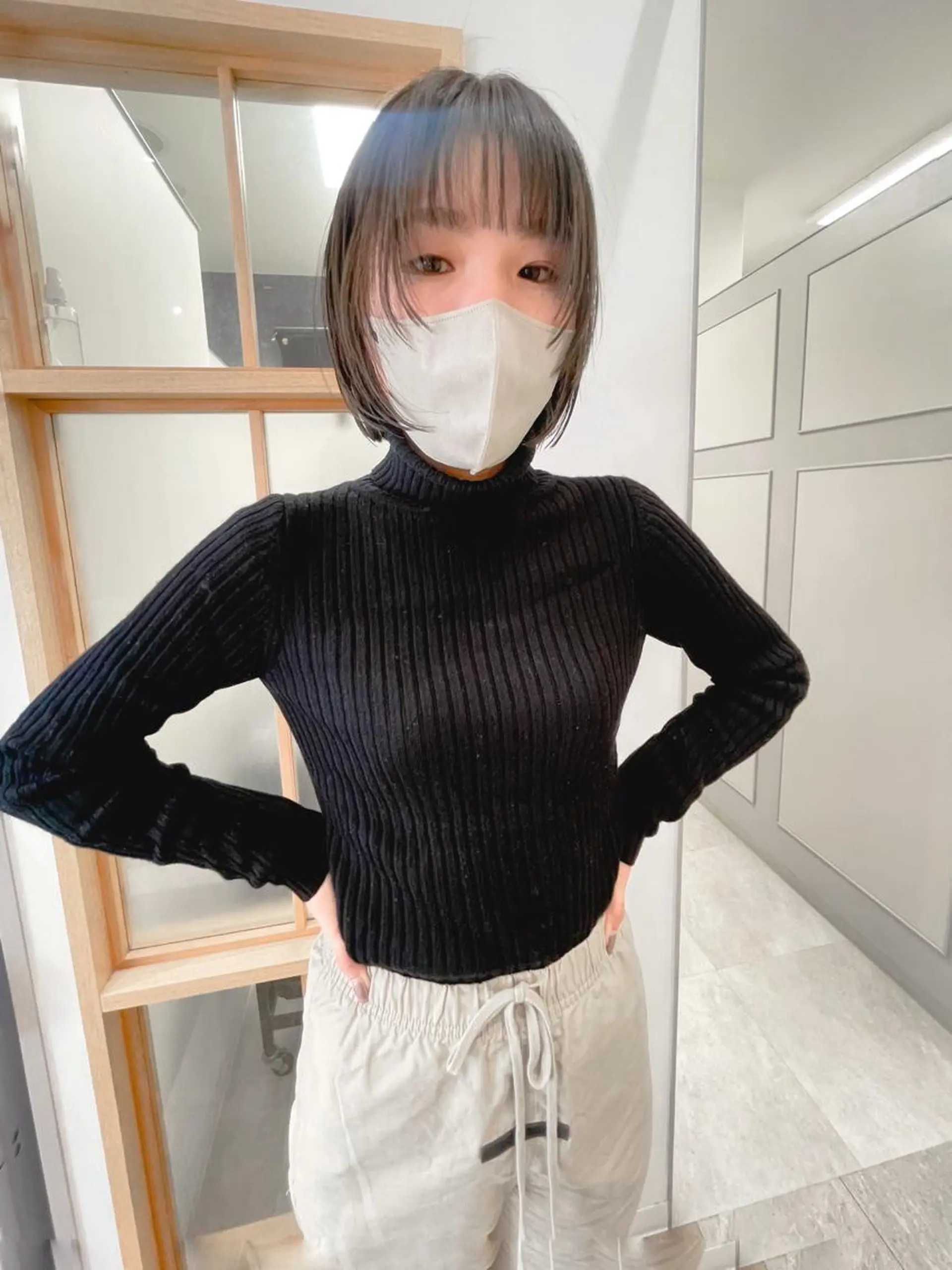 ミディアム カラー 緒方リエ 時短ショート・ボブのヘアスタイル