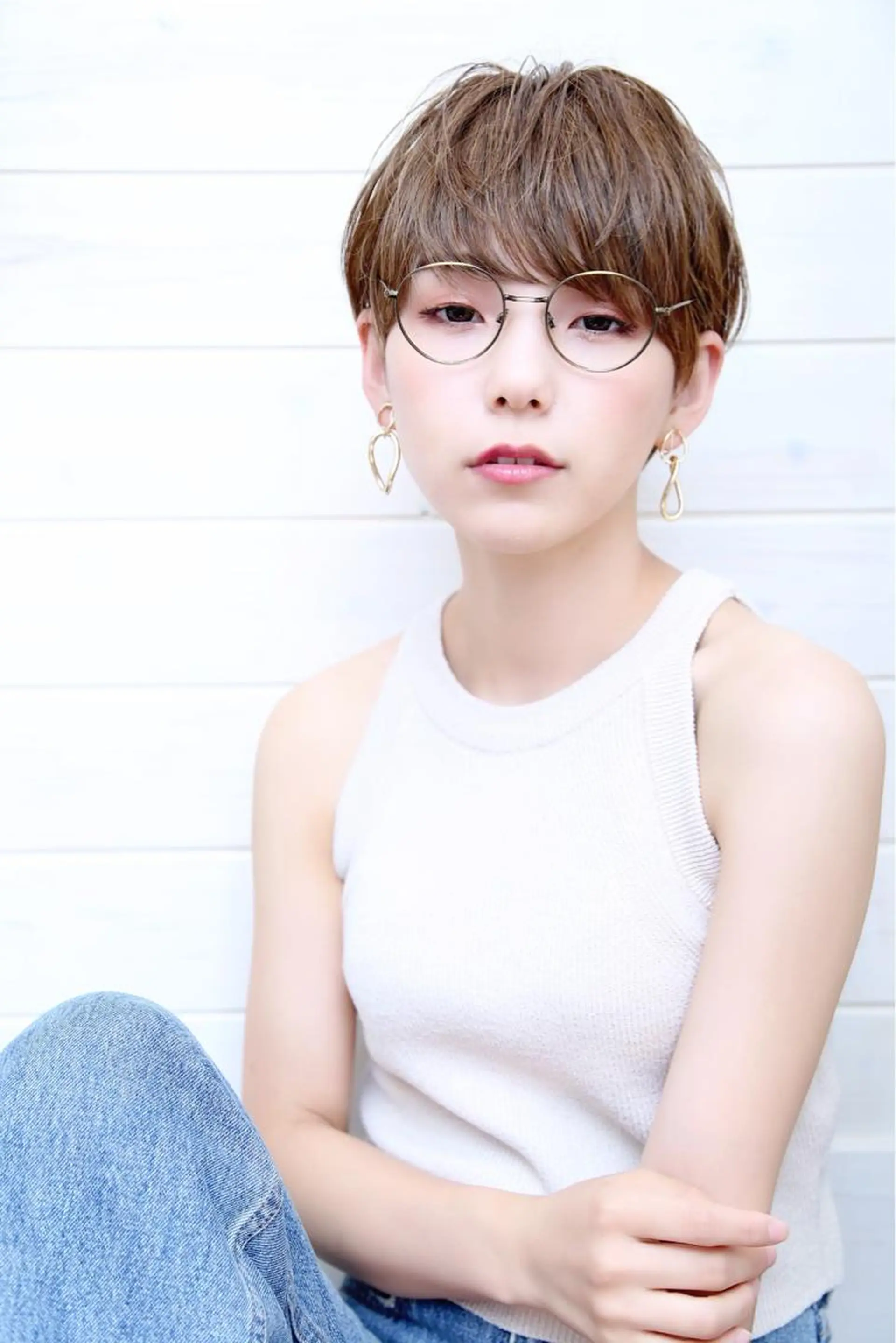 ショート カラー パーマ ヘアアレンジ マニッシュショート ショートヘア トップスタイリスト 💙藤原 純のヘアスタイル