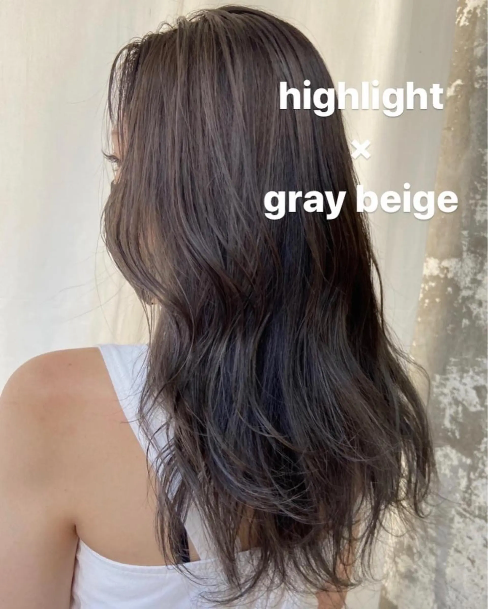 ロング カラー グレージュ ハイライトカラー 外国人風カラー ハイライト ヘアカラー トリートメント 松尾太樹 【pia】福岡美容室のヘアスタイル