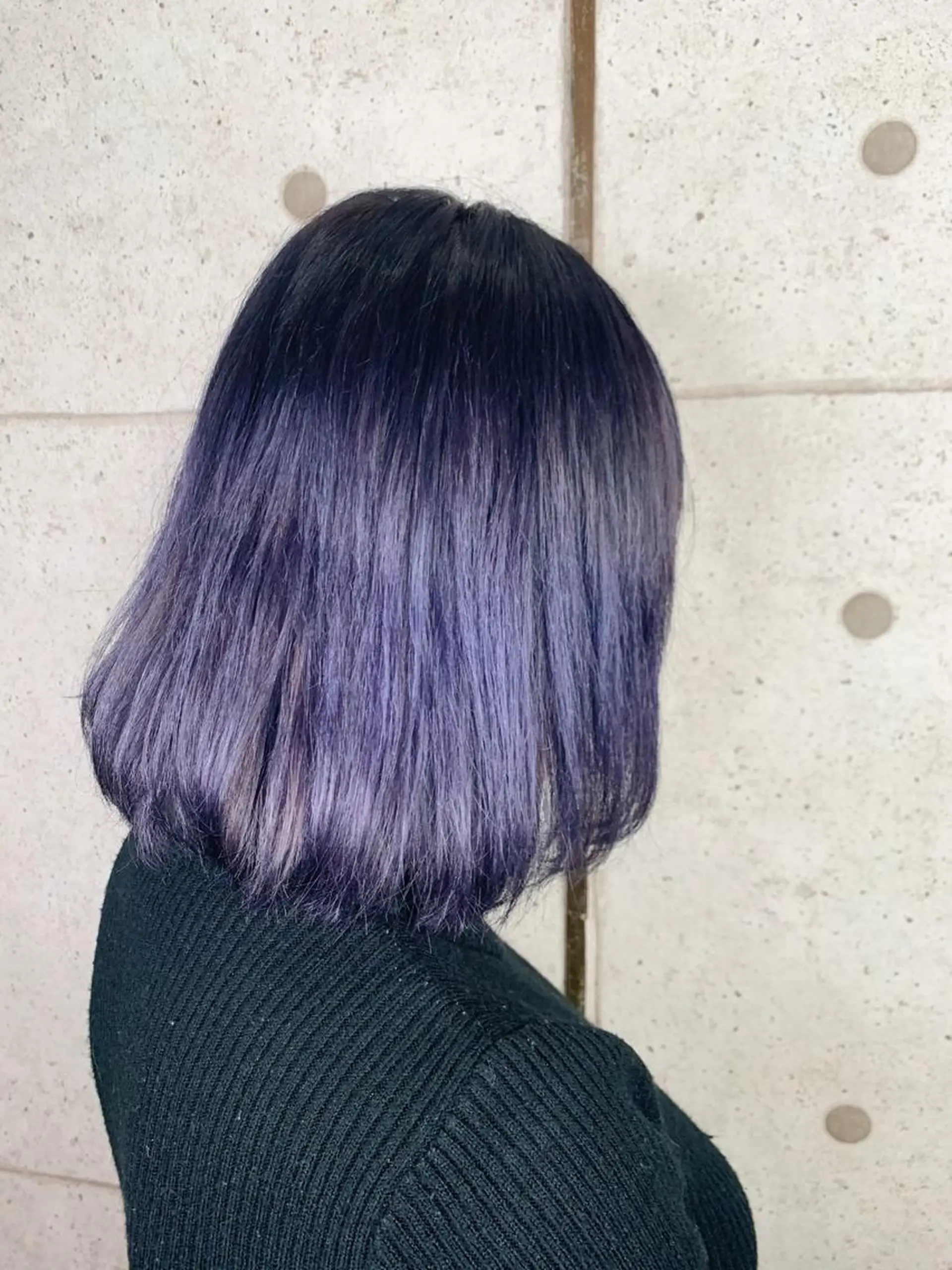 ミディアム カラー パープルカラー 福森 みずきのヘアスタイル