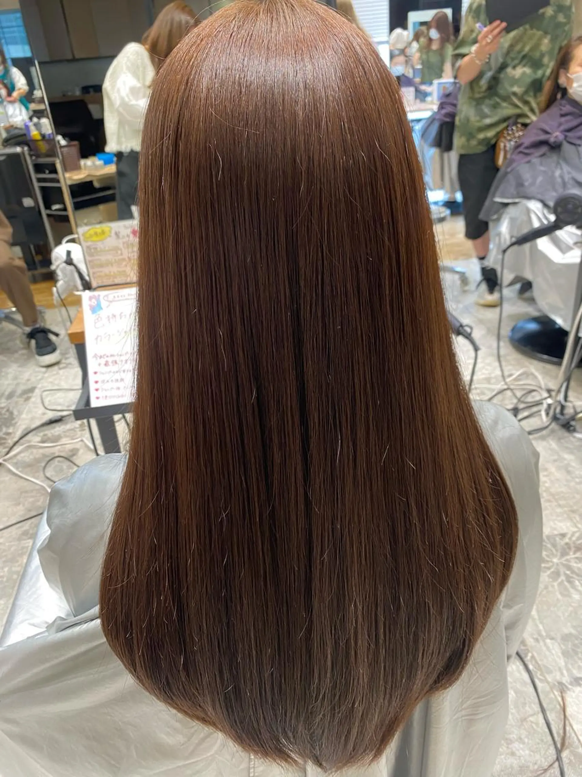 セミロング カラー パーマ セミロングパーマ ベージュカラー ブラウンカラー ブラウンベージュ 髪質改善 顔周り/くびれヘア 韓国ヘア💕風間るなのヘアスタイル