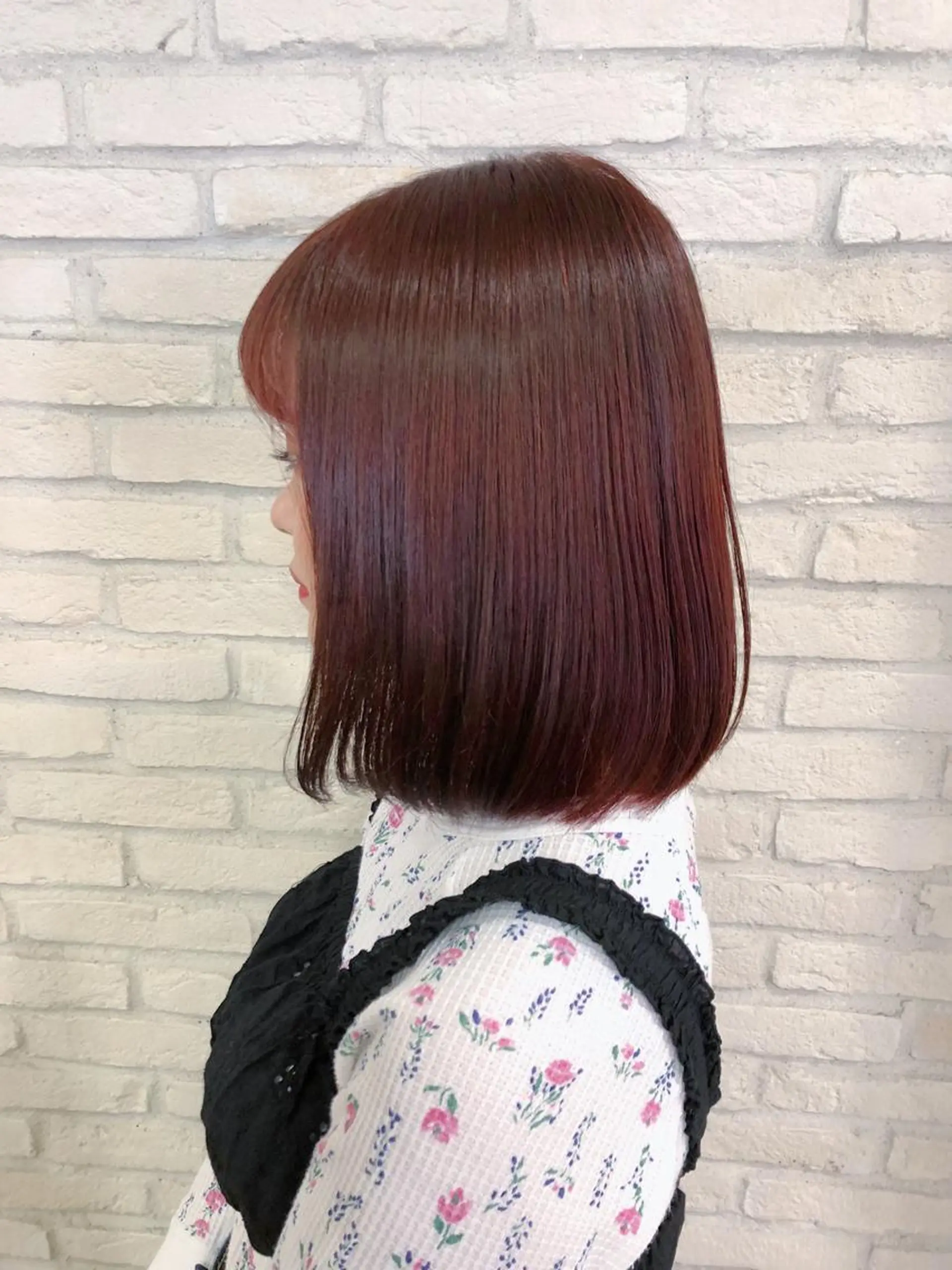 ミディアム カラー ボルドーカラー HAUS 片山みほのヘアスタイル