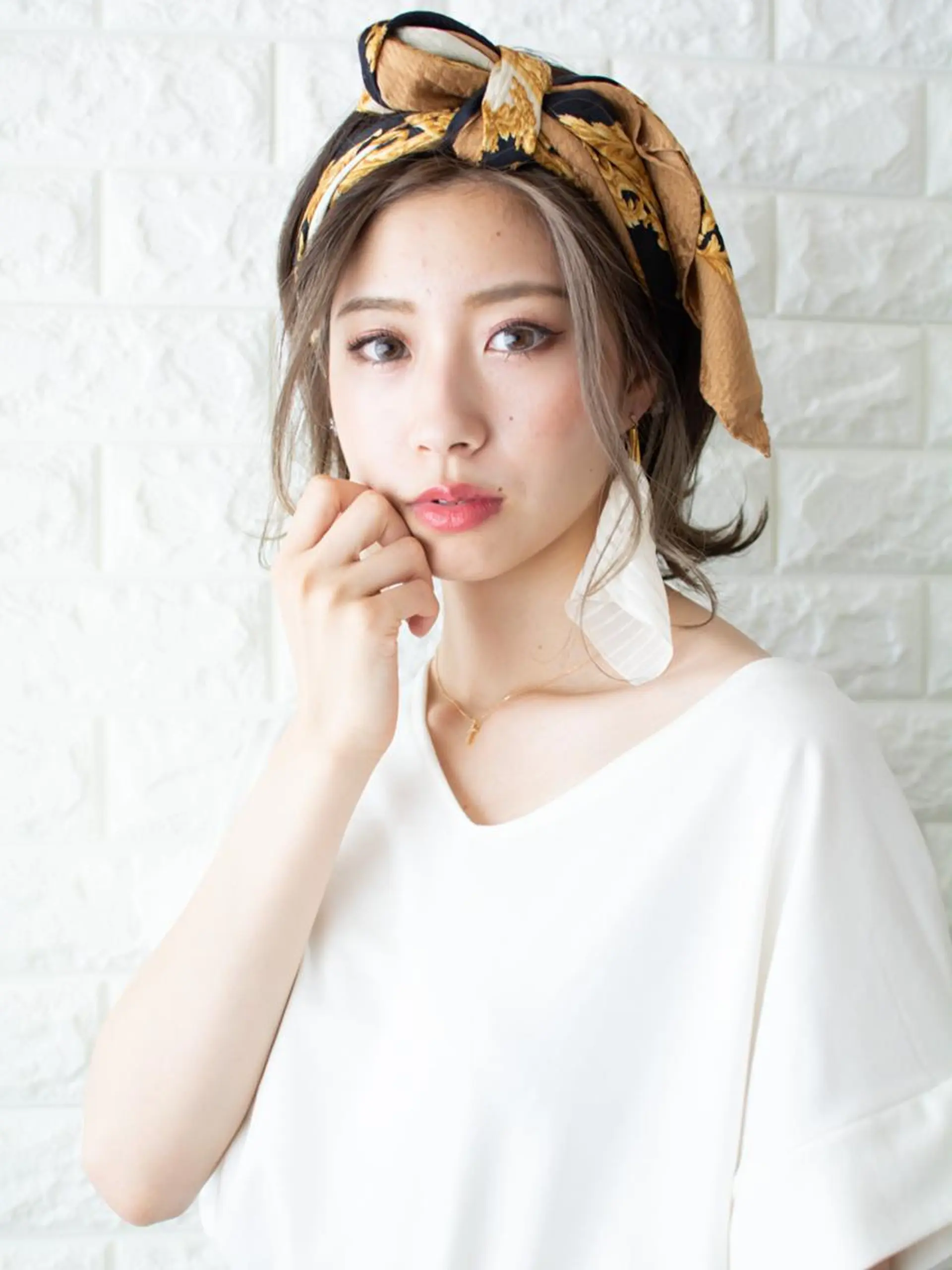 ミディアム アッシュ ボブ 外国人風カラー かきあげバング 外ハネヘア 撮影モデル 斉藤 正敏のその他イメージ