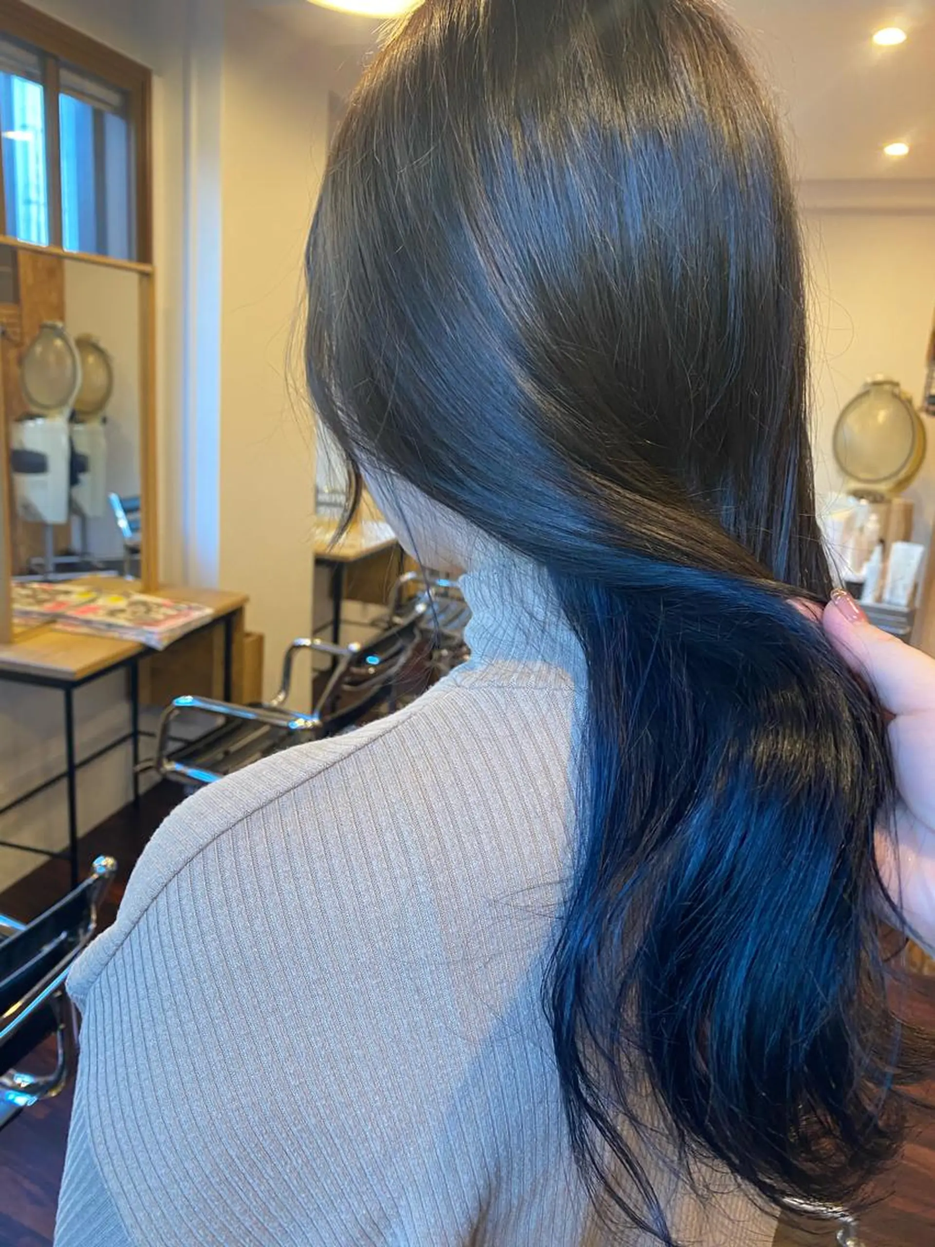 ロング カラー ブルーカラー ダメージレスサロン✨ kayo🌱のヘアスタイル