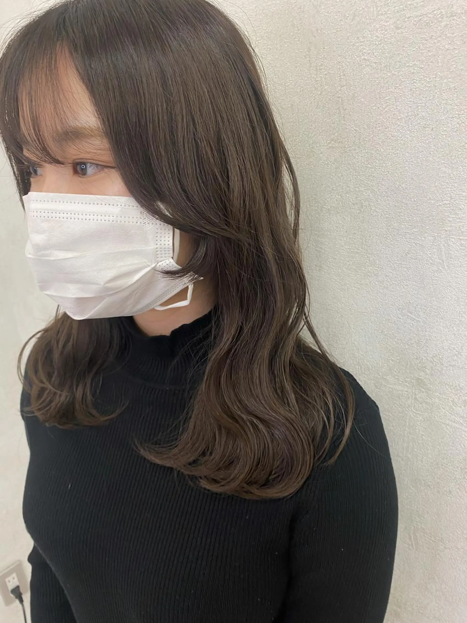 ロング 韓国風ヘア レイヤーカット 小顔カット メンズ縮毛矯正 ニュアンスパーマのヘアスタイル