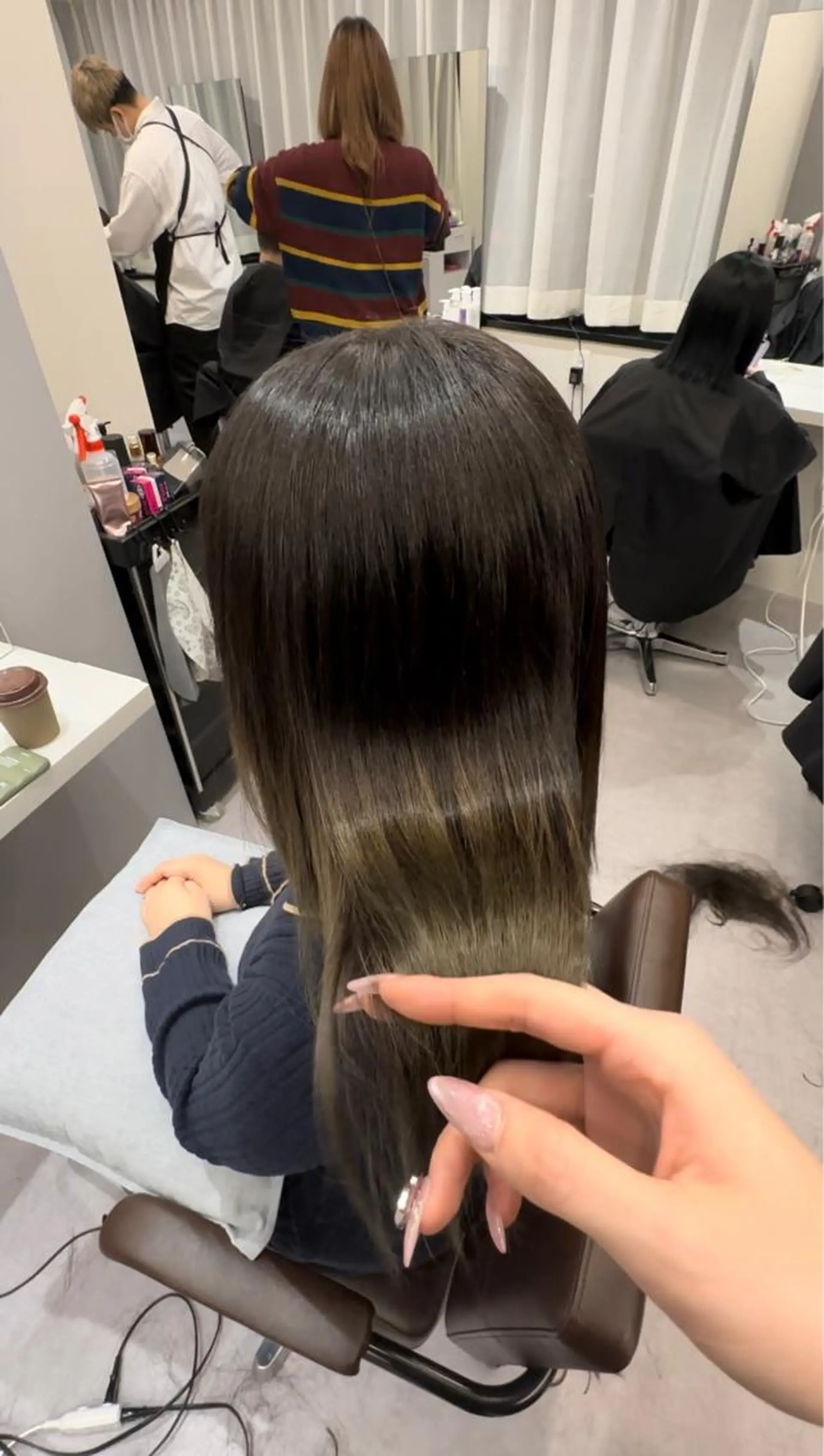 ロング カット ヘアカラー 縮毛矯正 トリートメント 韓国風✨髪質改善✨ 縮毛矯正✨松浦知奈美のヘアスタイル