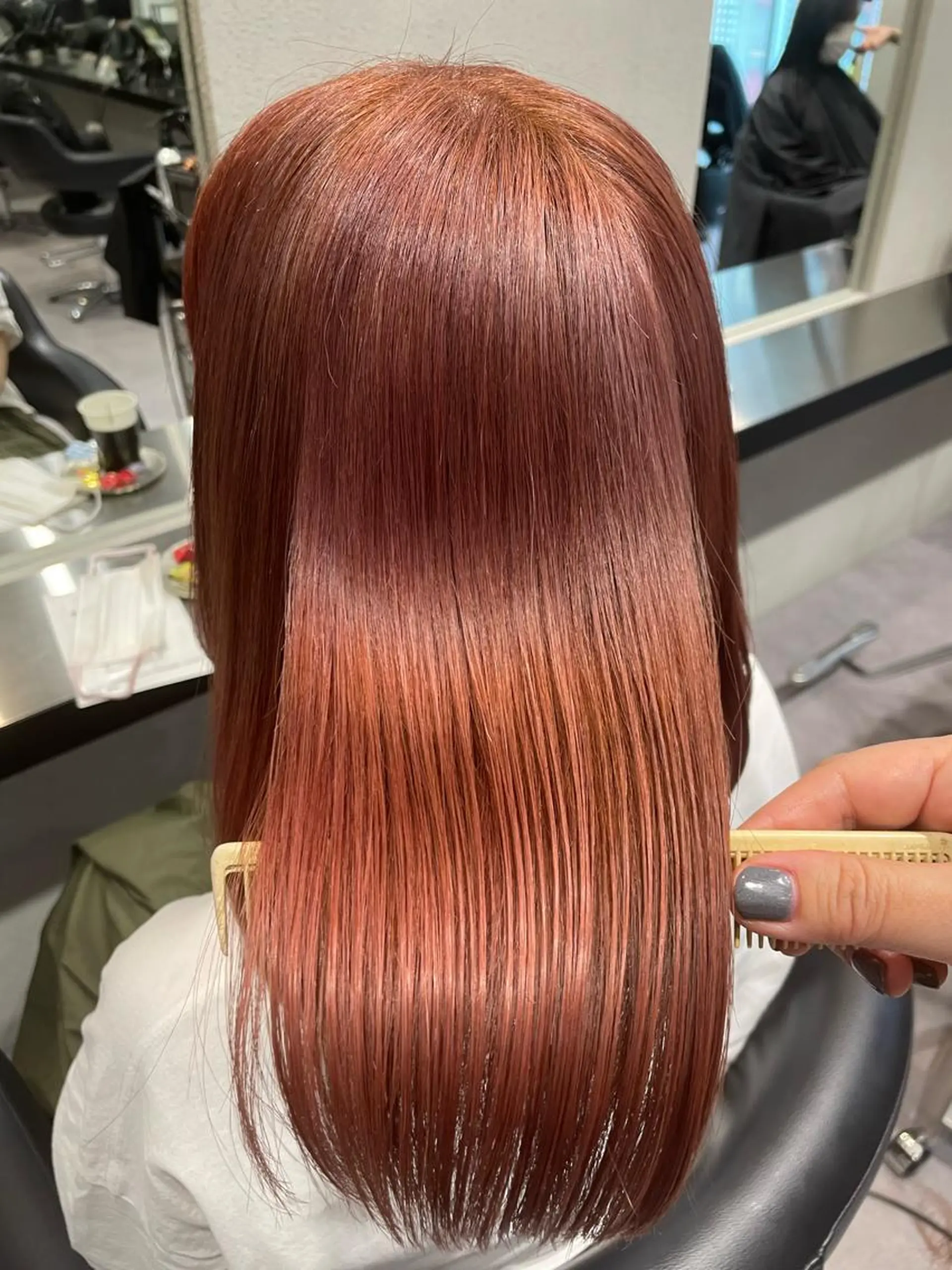 ミディアム カラー オレンジ ピンクカラー 🌈ウルトワ水素 髪質改善naru🌈のヘアスタイル