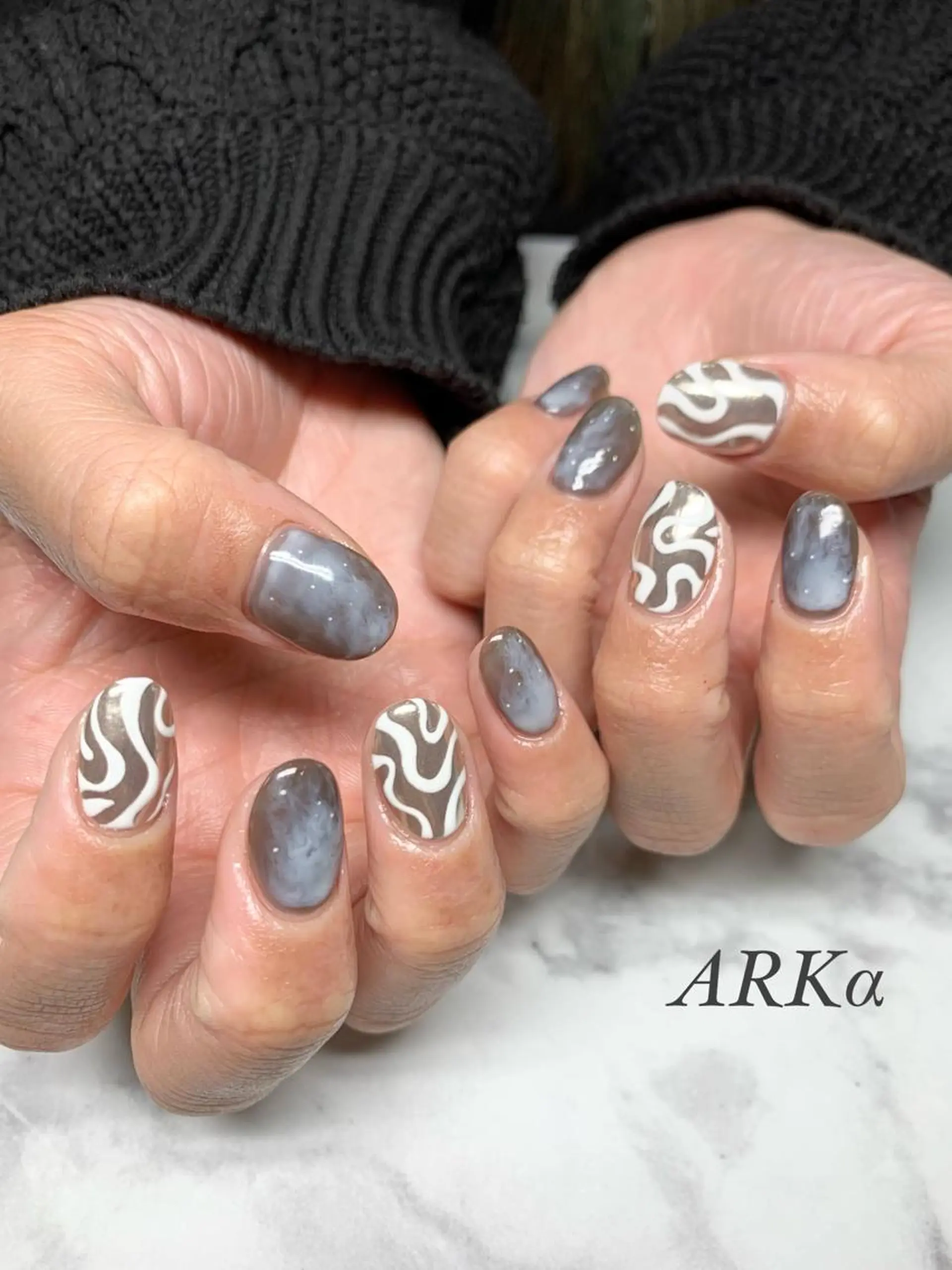 ショート ネイル ミラーネイル ハンドネイル Nailsalon ARKαのネイルデザイン