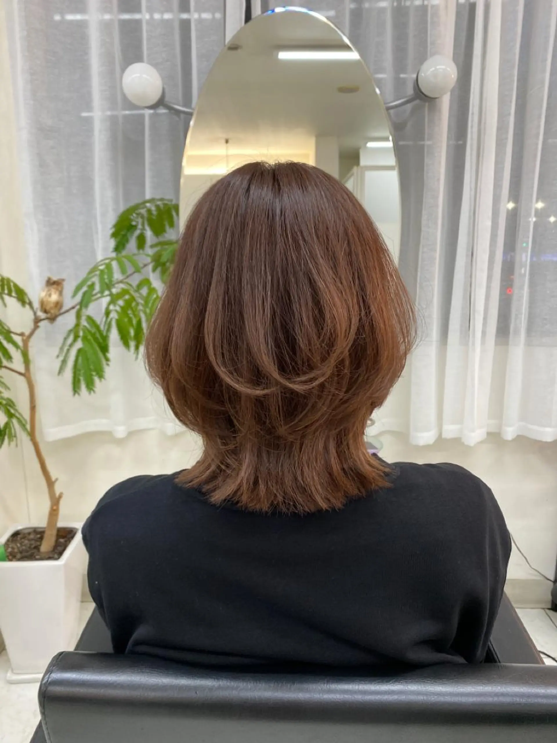 ミディアム カラー ヘアアレンジ ボブ くびれヘア レイヤーカット カット ヘアカラー トリートメント ヘッドスパ ナカジマ ボブ/レイヤーのヘアスタイル