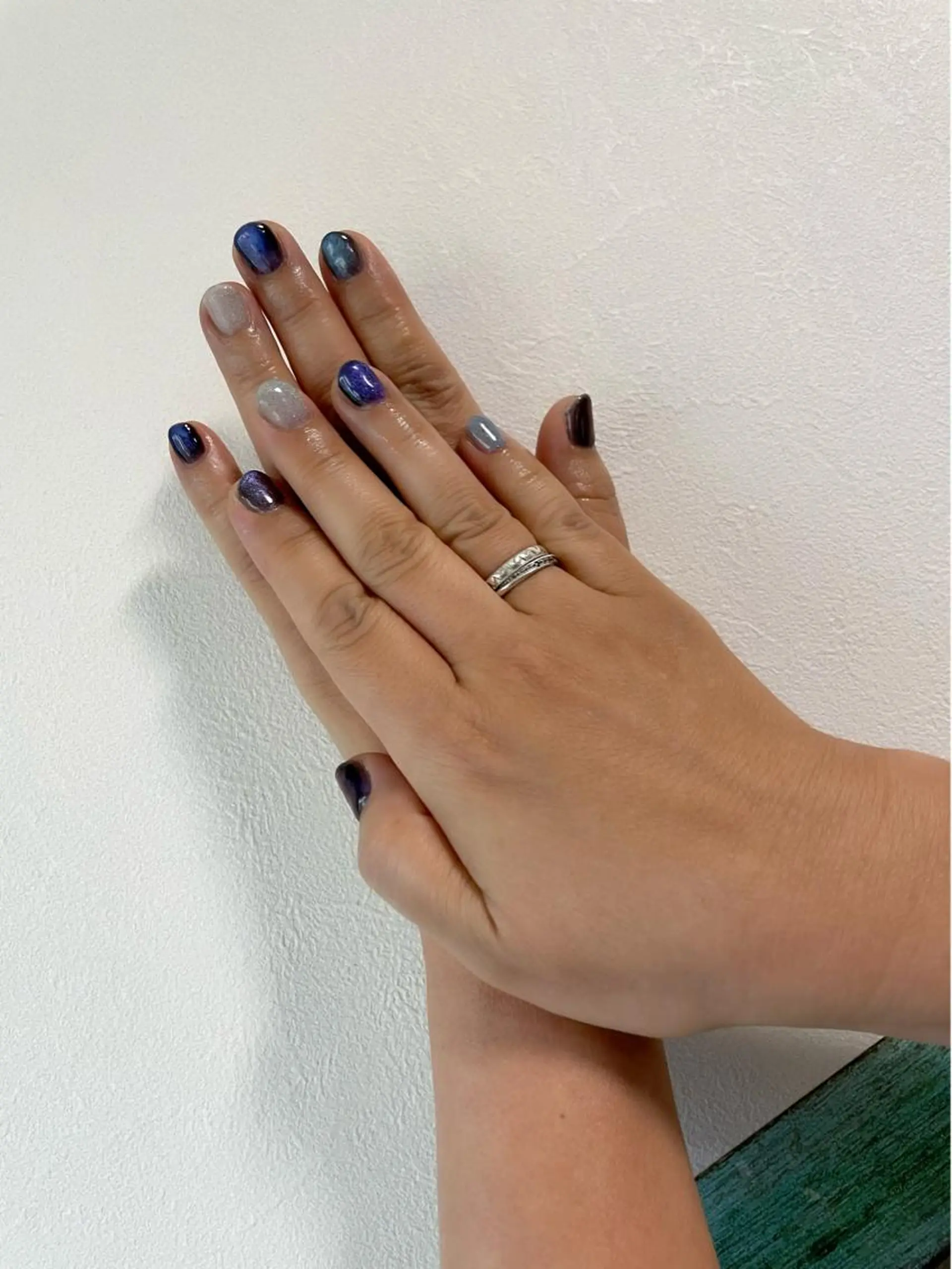 ネイル ブルー マグネットネイル Nagoe Misaのネイルデザイン