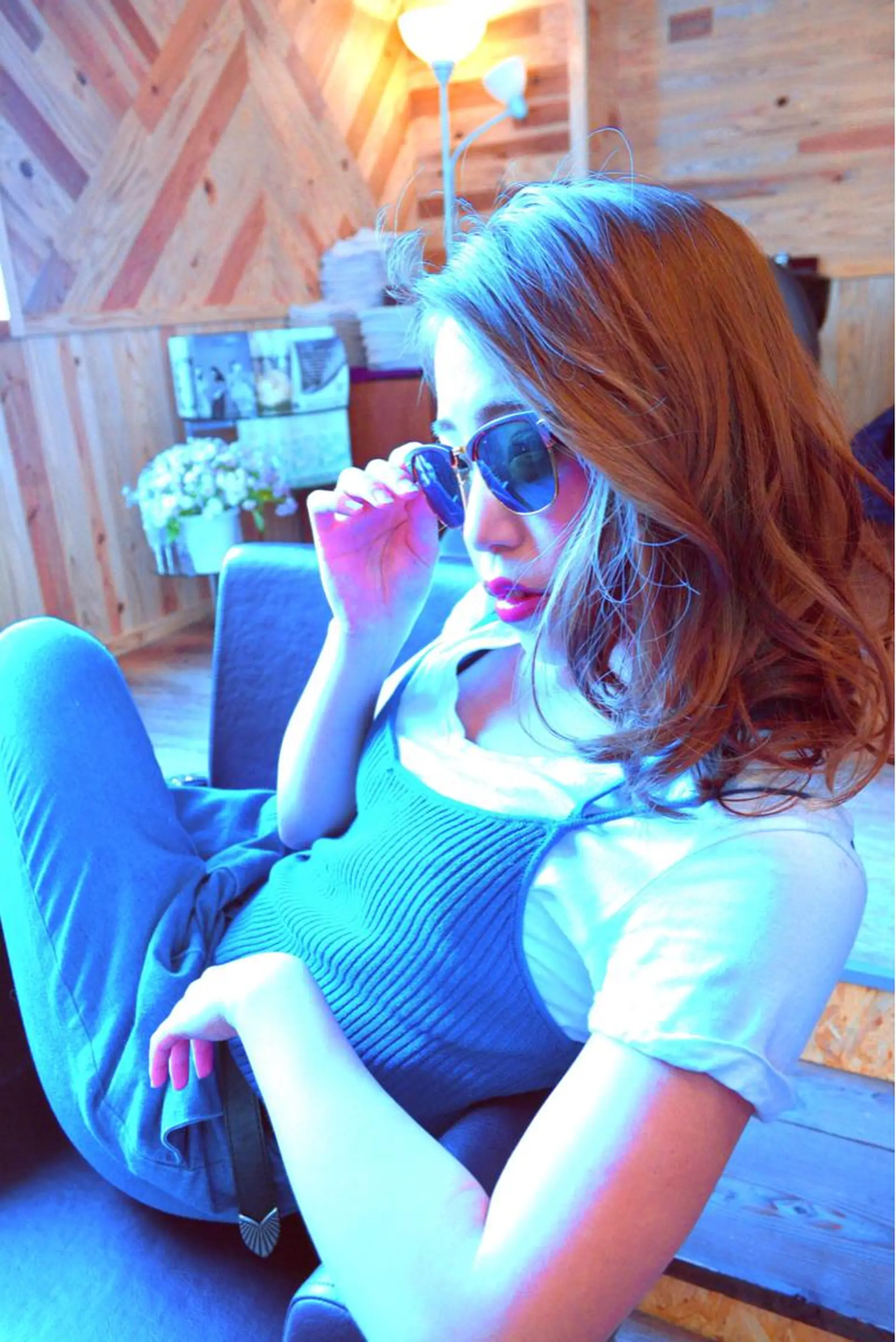 セミロング カラー パーマ かきあげバング belle chambreイブカのその他イメージ