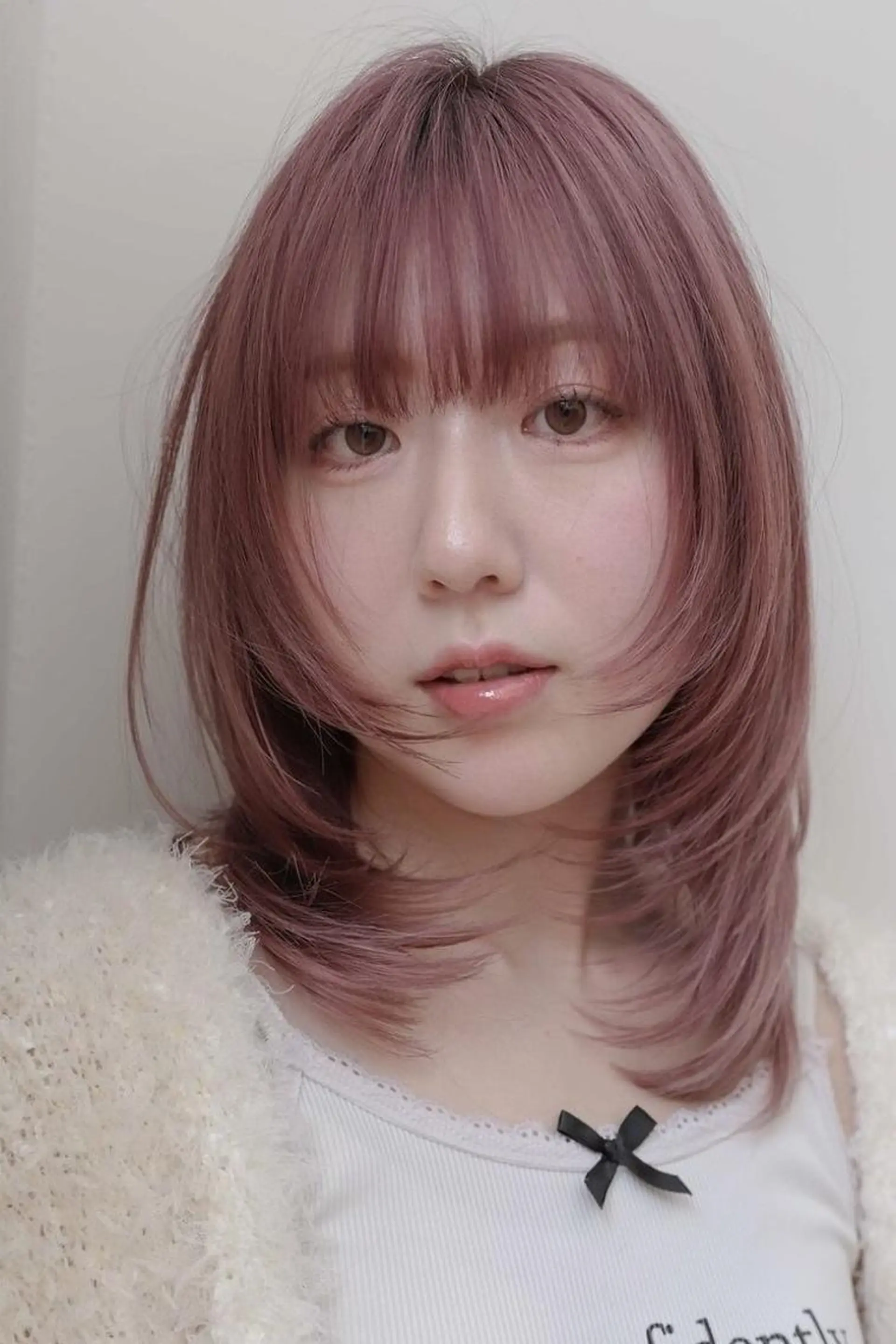 セミロング ボブ ハイライト 髪質改善 韓国風ヘア レイヤーカット .5 by soleil 小松店のヘアスタイル