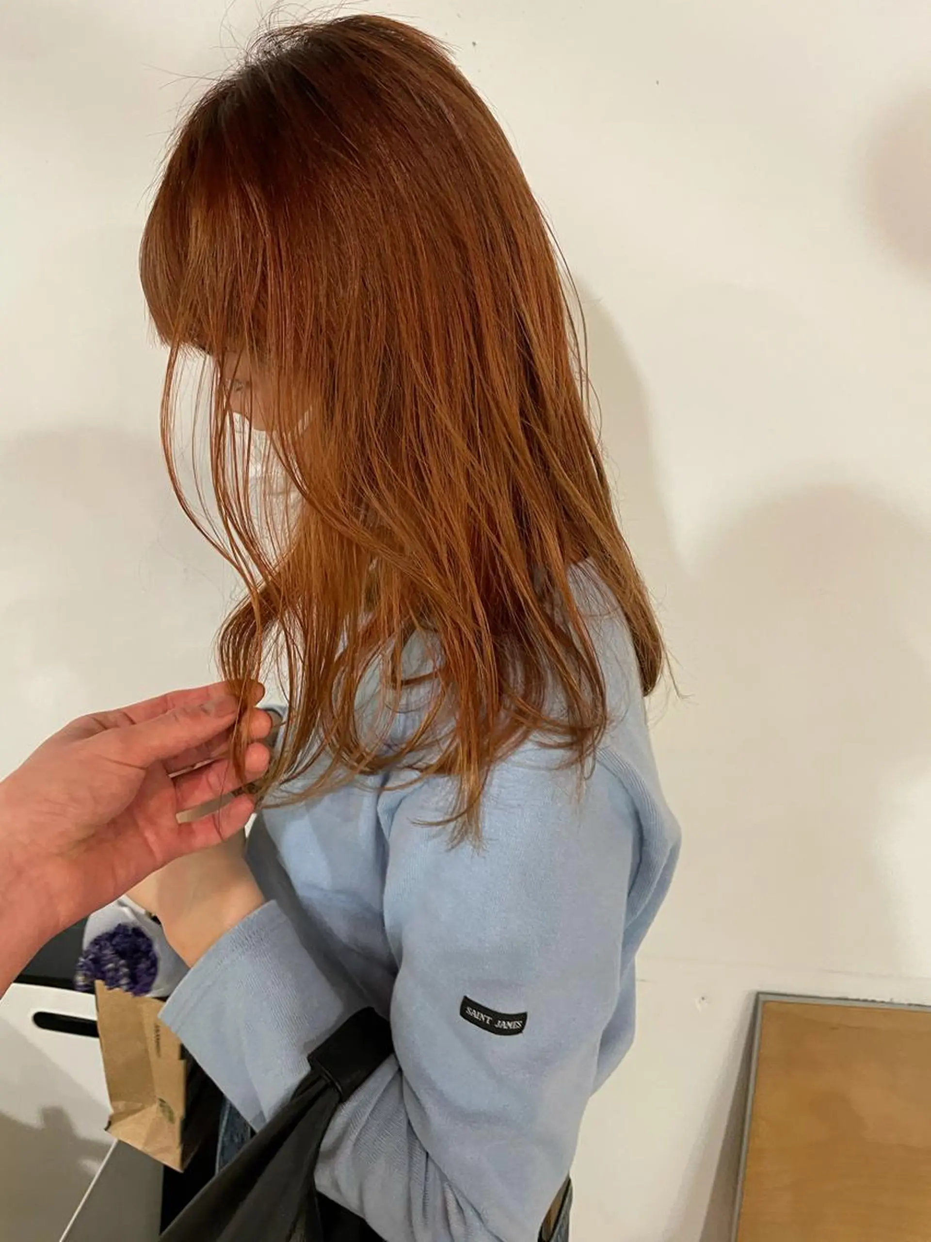 ミディアム カラー ブラウンカラー オレンジ オレンジブラウン 吉田一輝 外国人パーマのヘアスタイル