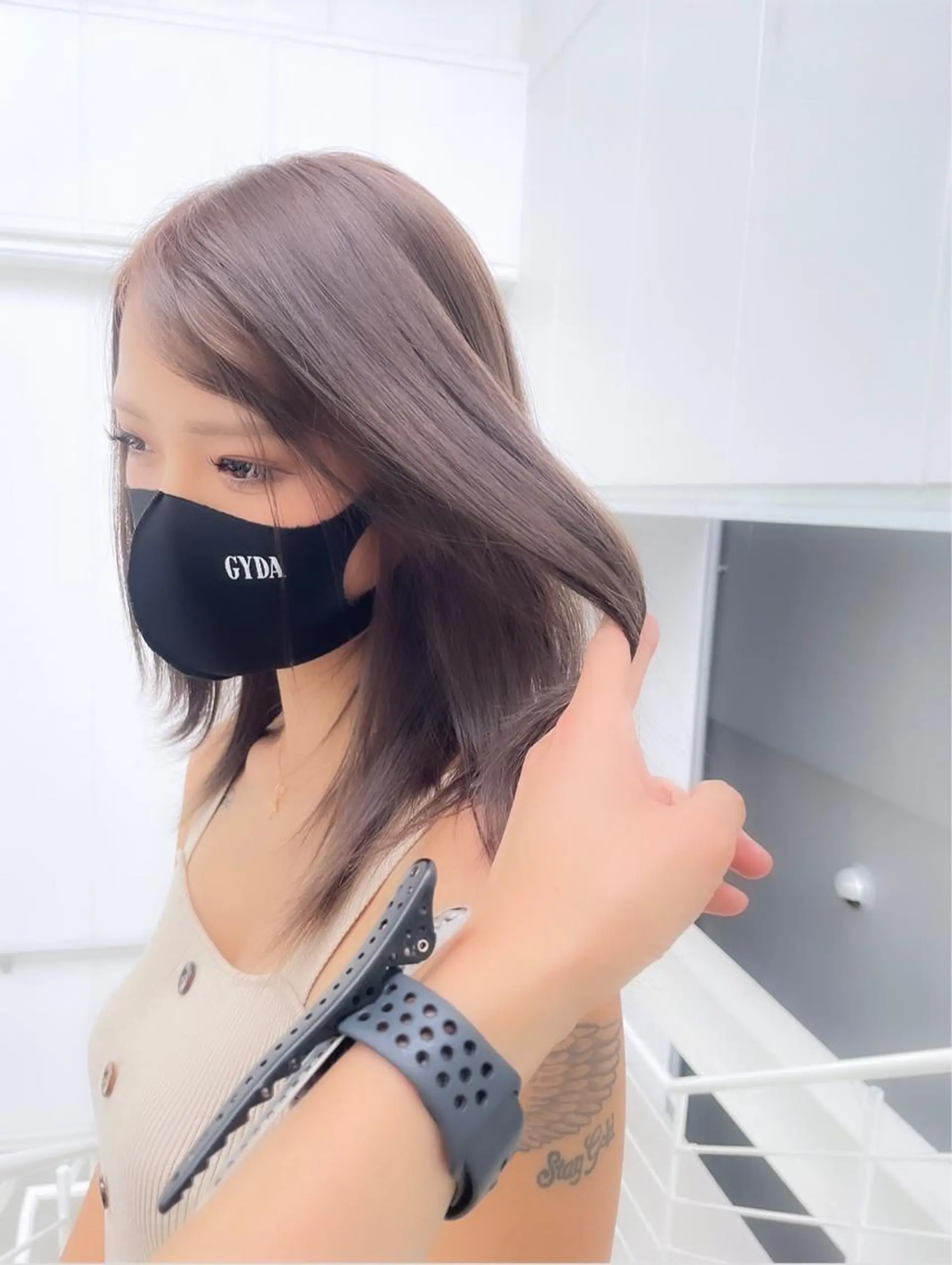 セミロング セミロングパーマ ボブ デート ハイライト 髪質改善 トリートメント 【20代ダメージ毛に 髪質改善】のヘアスタイル