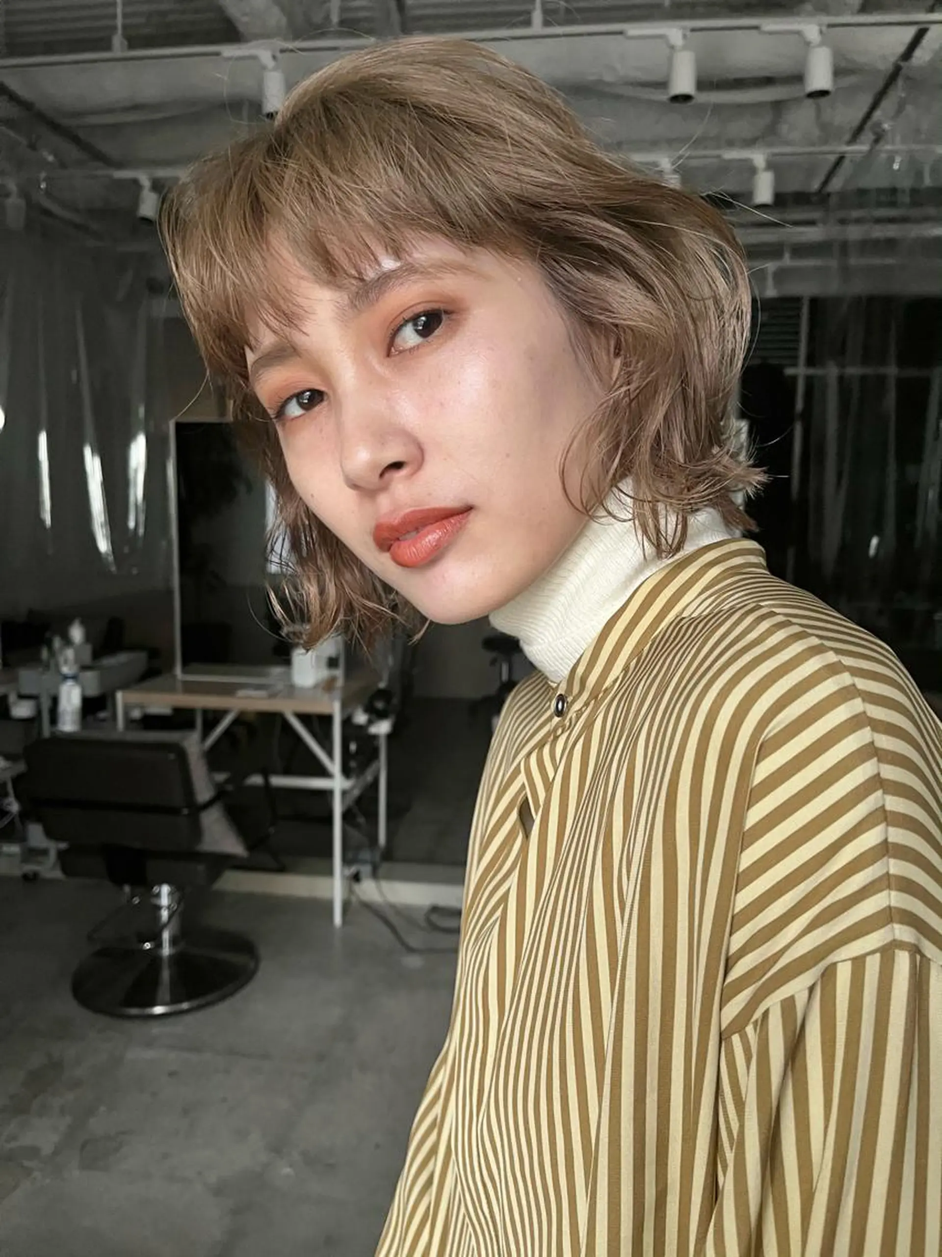 ミディアム カラー ダブルカラー 宮城 星のヘアスタイル