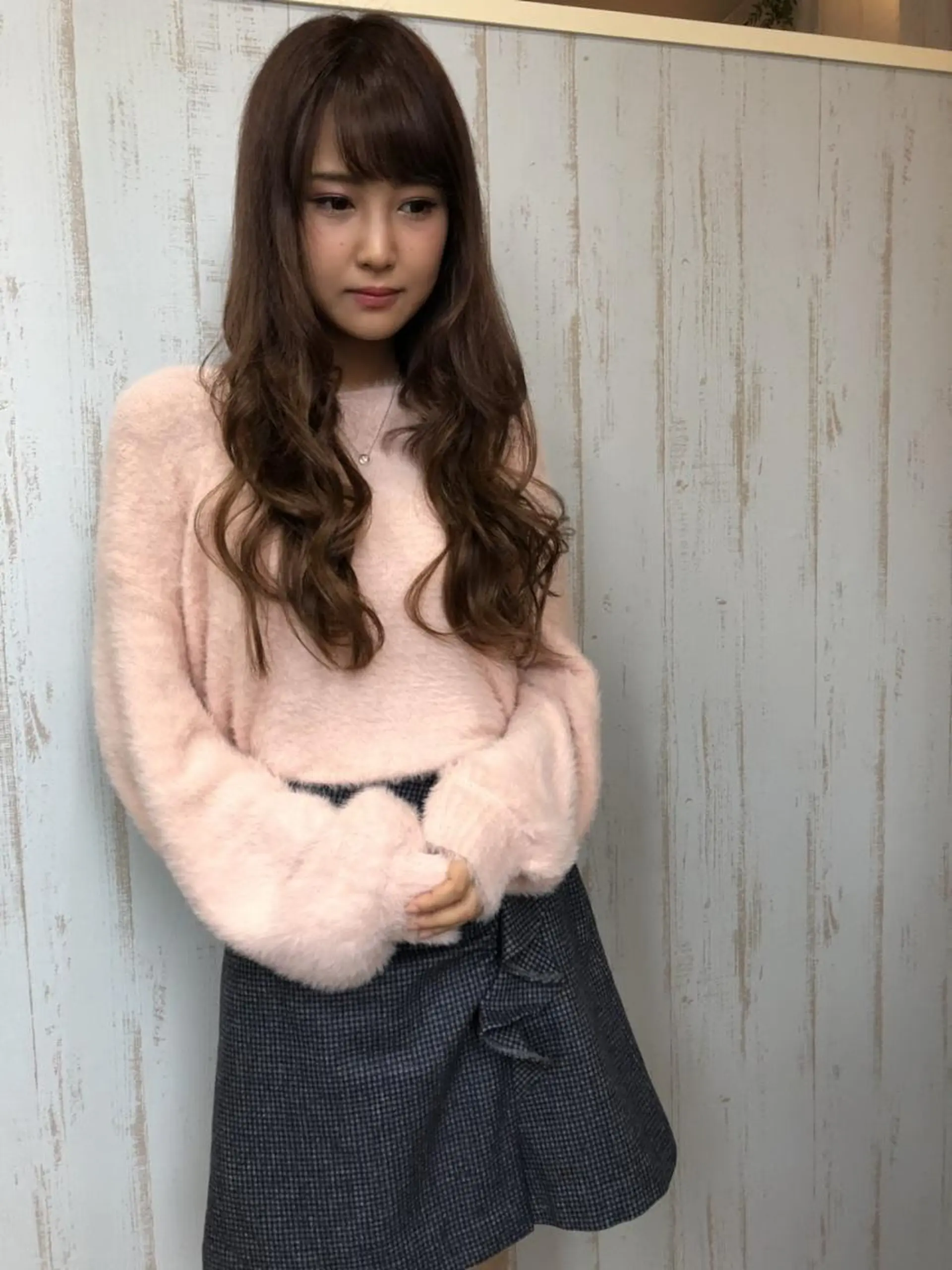 ロング カラー パーマ チビ編み込みエクステ シールEXどぅ〜すのヘアスタイル