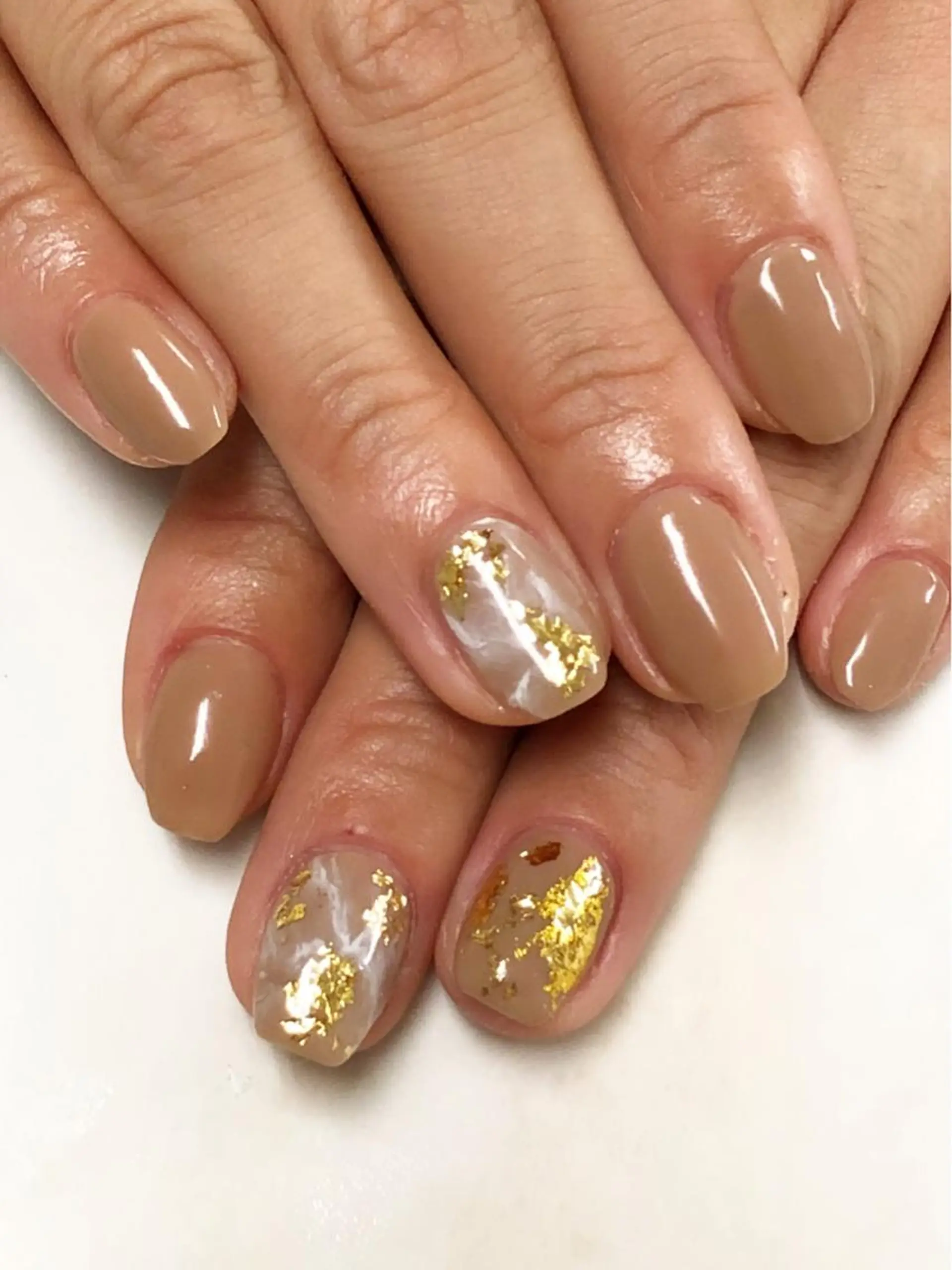 カラー ネイル ベージュカラー ジェルネイル KIREIE NAILSのネイルデザイン