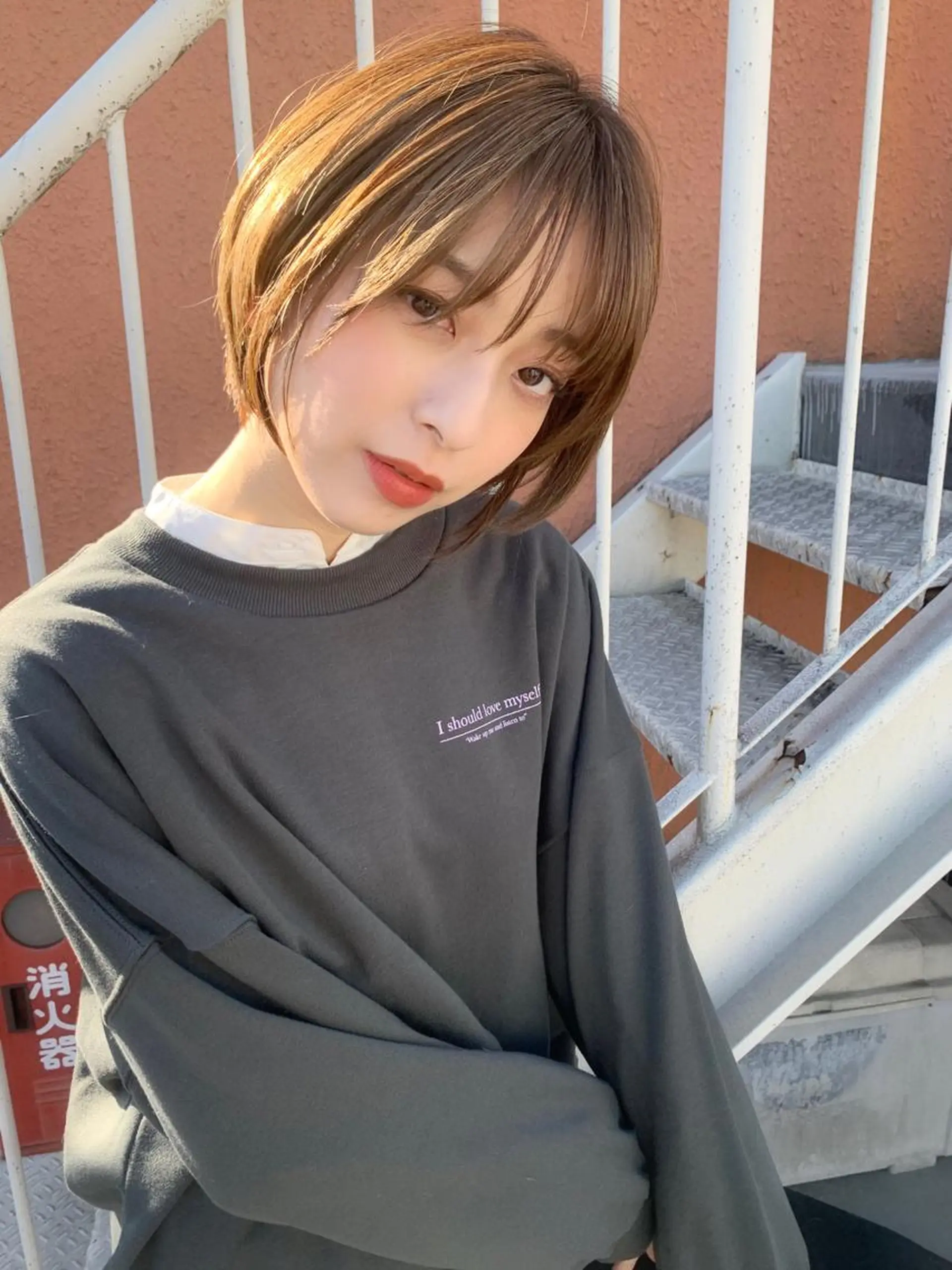 ショート カラー 縮毛矯正/ショート/ レイヤー/畑中正敏のヘアスタイル