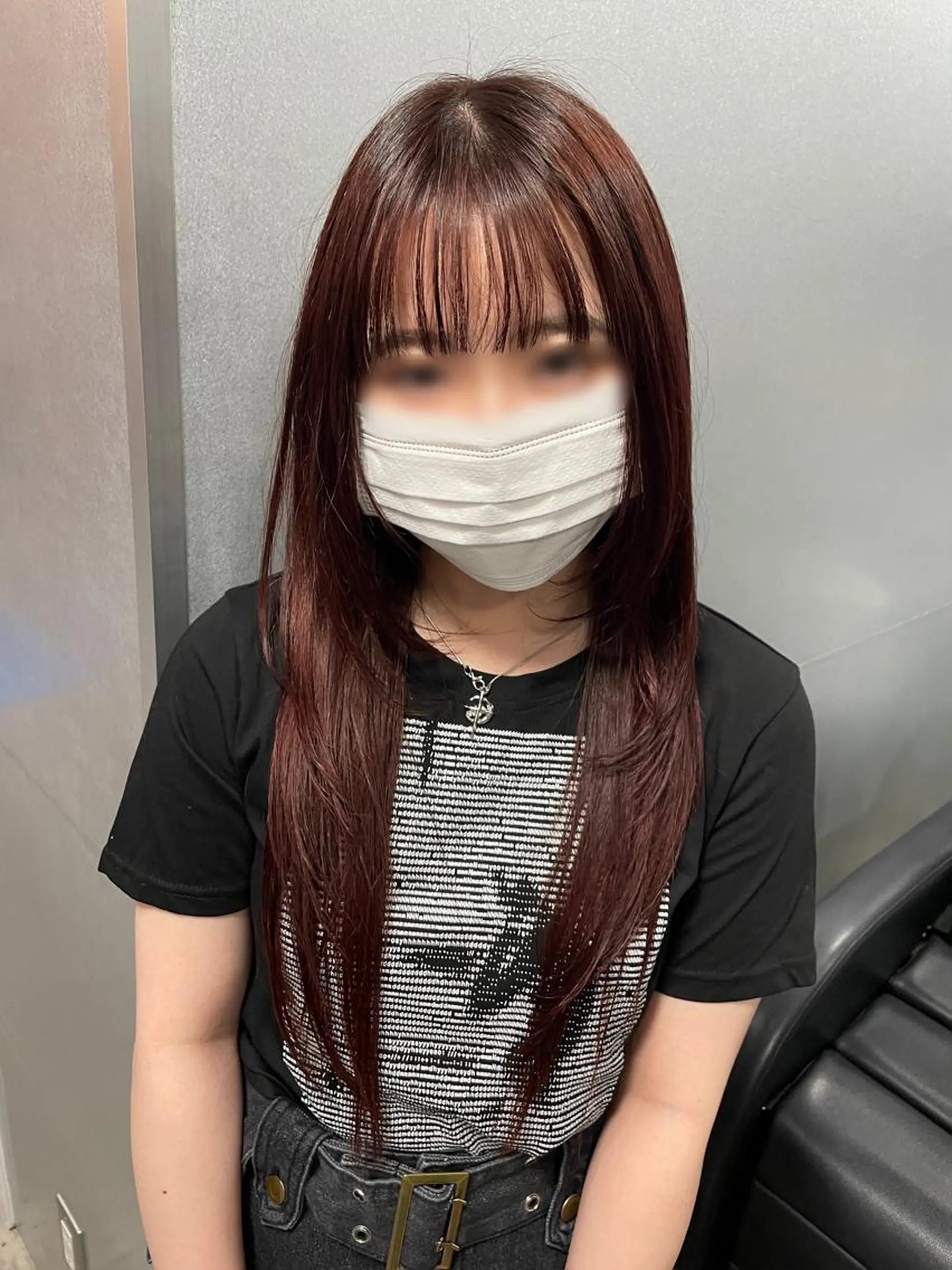 ロング 韓国風ヘア レイヤーカット 韓国リアルハッシュ レイヤーカットのヘアスタイル