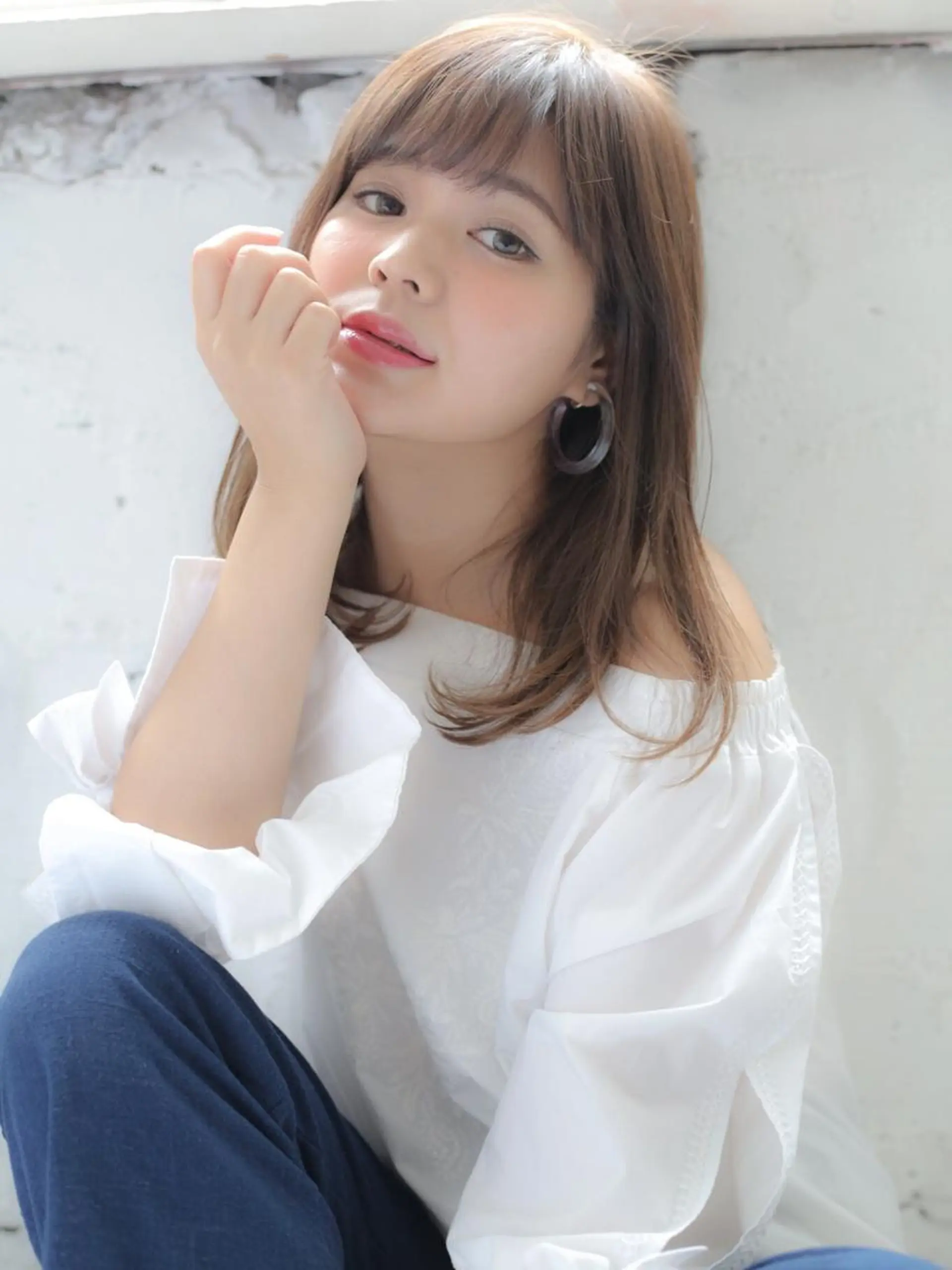 ミディアム カラー パーマ 野崎 ひかりのヘアスタイル