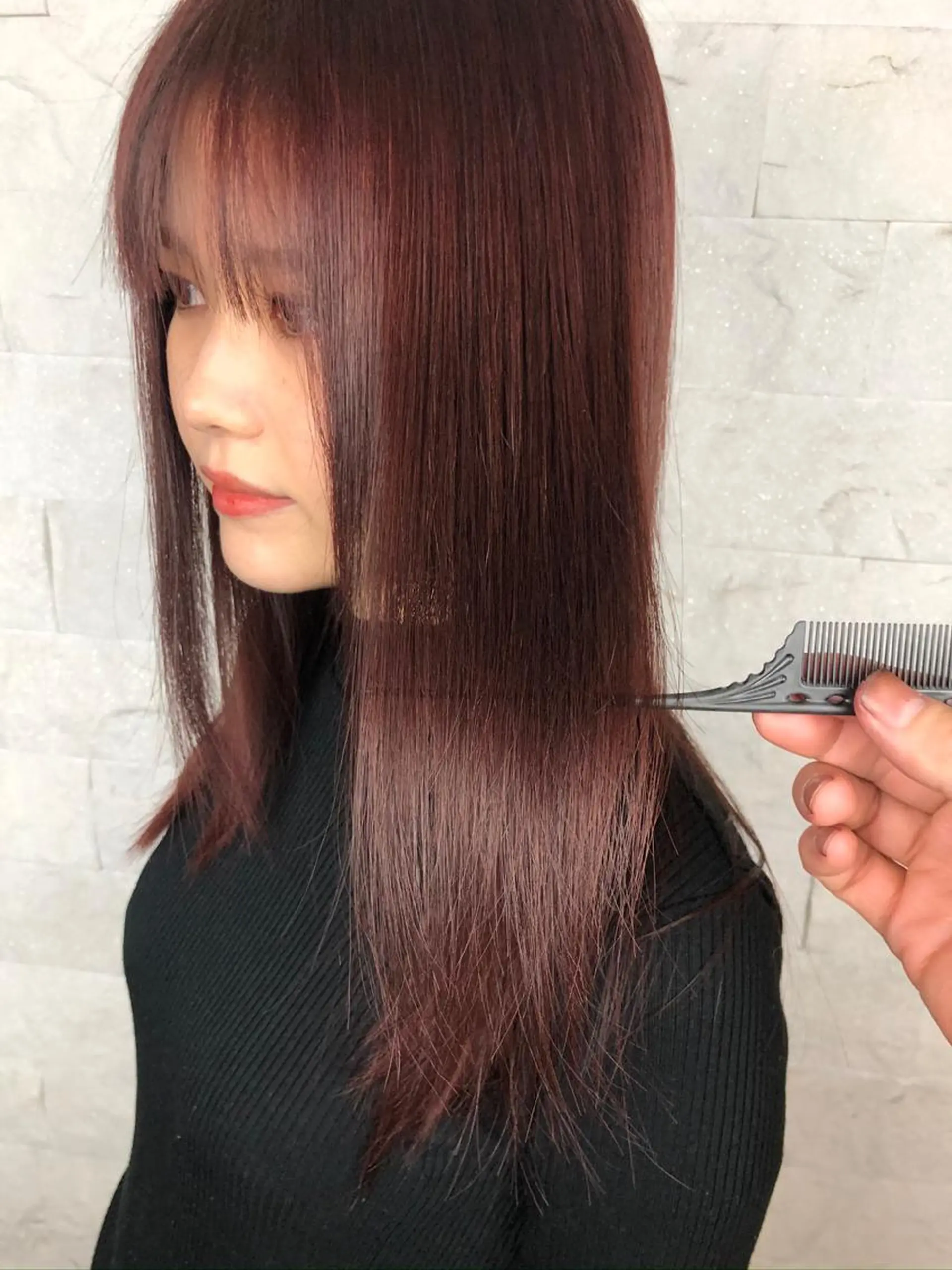 ミディアム 縮毛矯正 圧倒的美髪ストレート ツダケイタロウのヘアスタイル