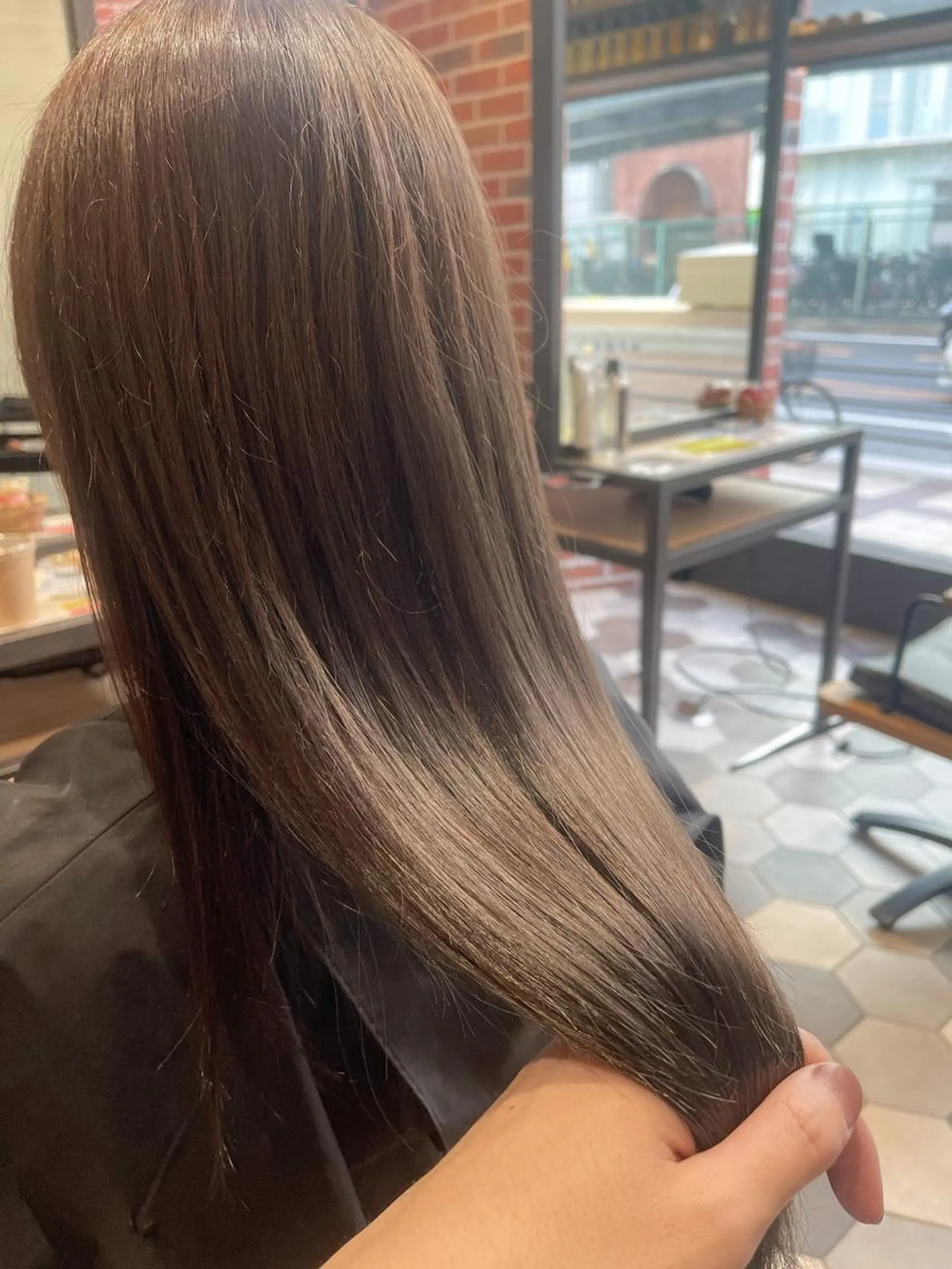 ロング カット 縮毛矯正 トリートメント シンタニナオト /梅田茶屋町のヘアスタイル