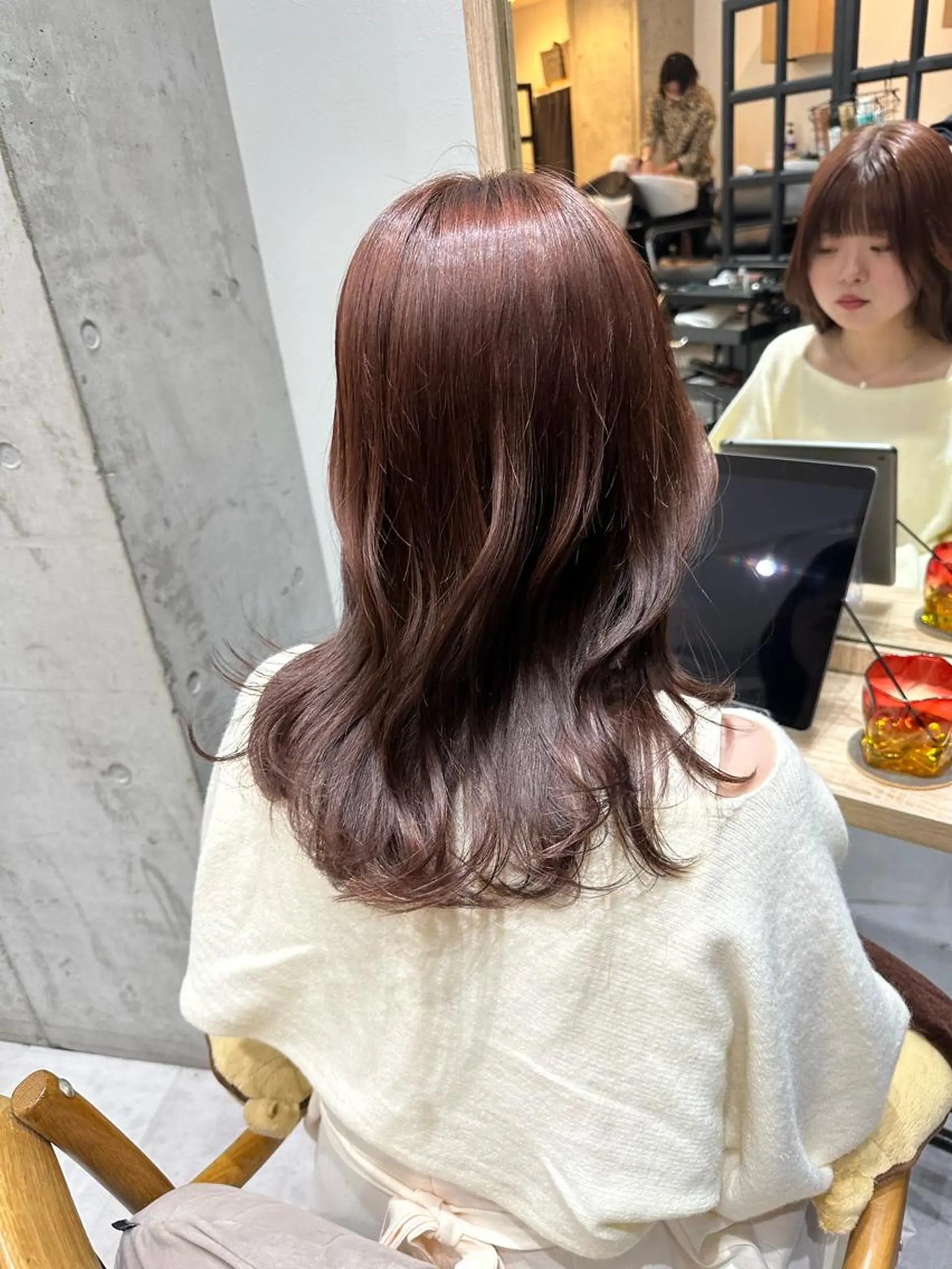 セミロング ヘアカラー トリートメント ✨透明感カラー/縮毛 恵比寿HAYATO✨のヘアスタイル