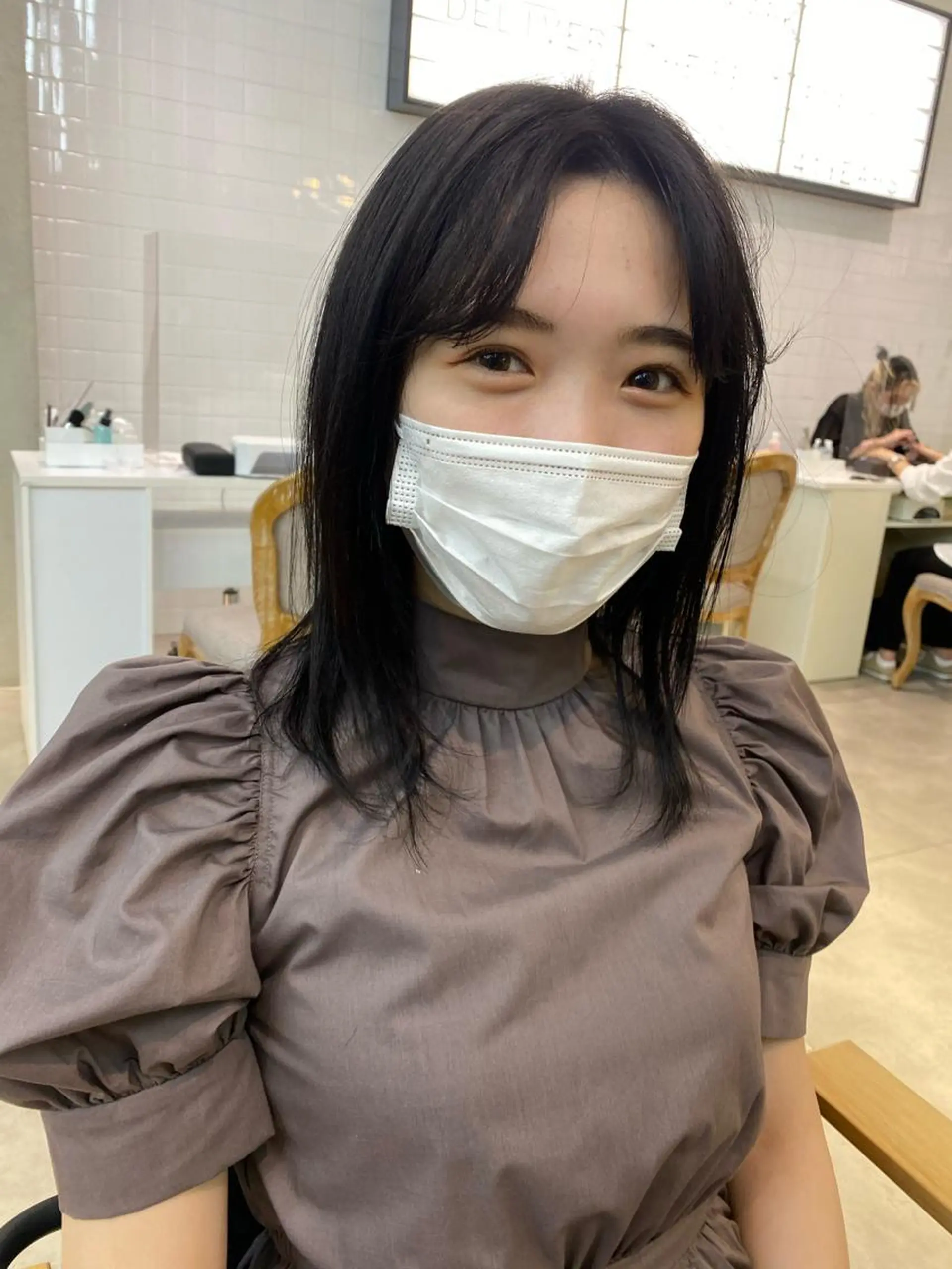 セミロング カラー 顔周りカット/透明感 カラー✂️MEIのヘアスタイル