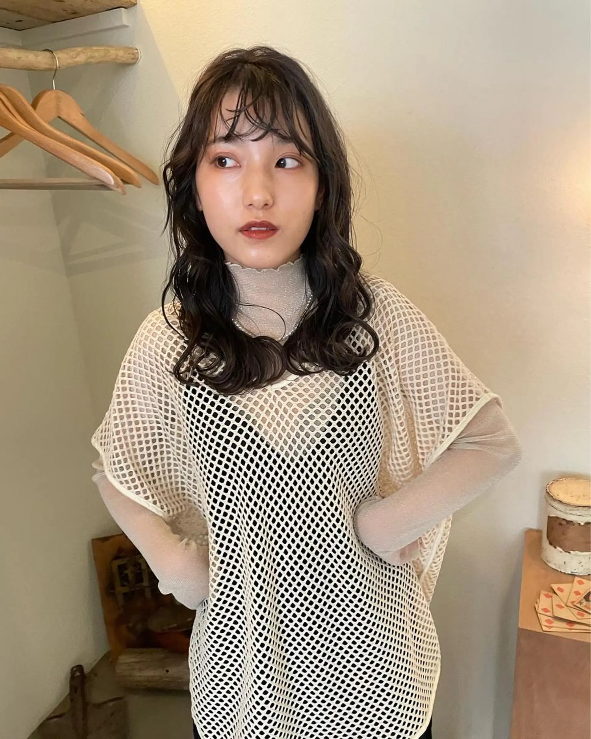 セミロング カラー ヒナゴ トヨカズのヘアスタイル