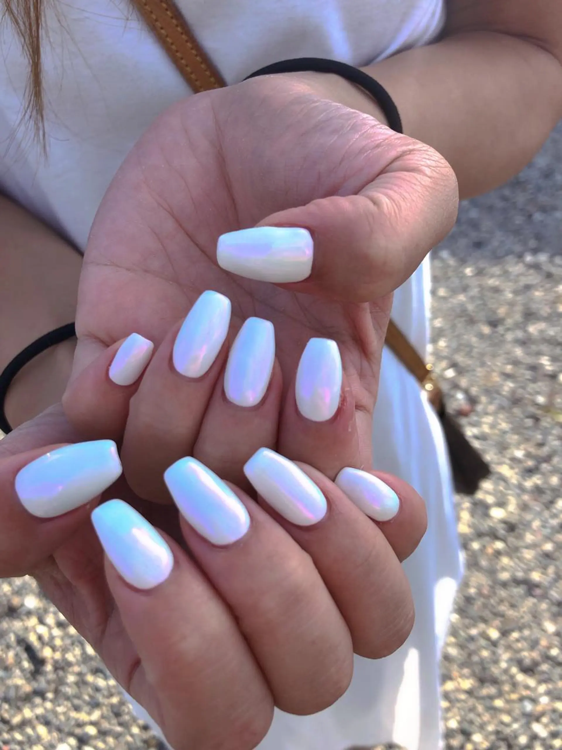 ネイル アートネイル オーロラネイル ミラーネイル ワンカラーネイル ホワイト nail 1997のネイルデザイン