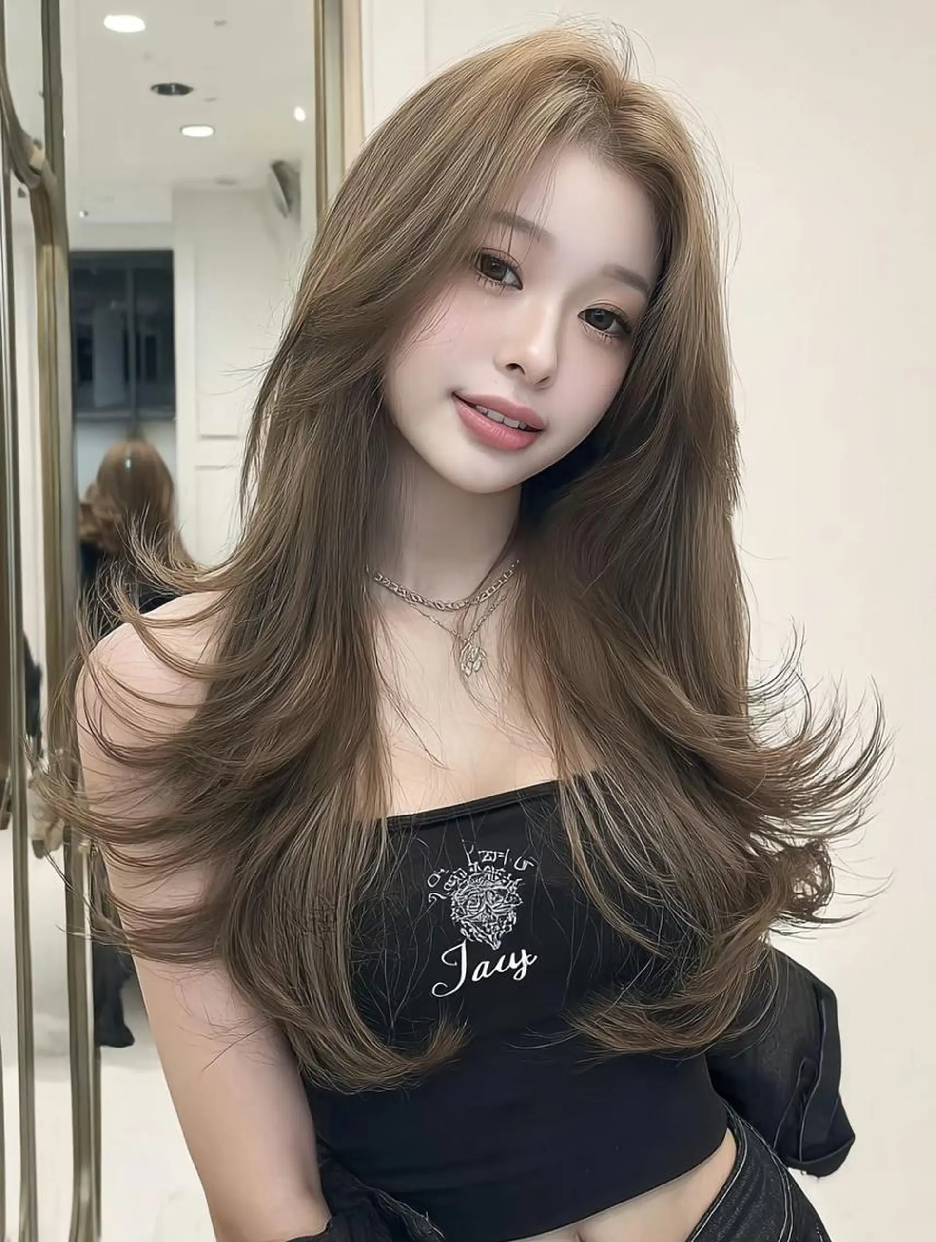 ロング カット ヘアカラー 酸性ストレート/ 髪質改善/イソヤトモのヘアスタイル